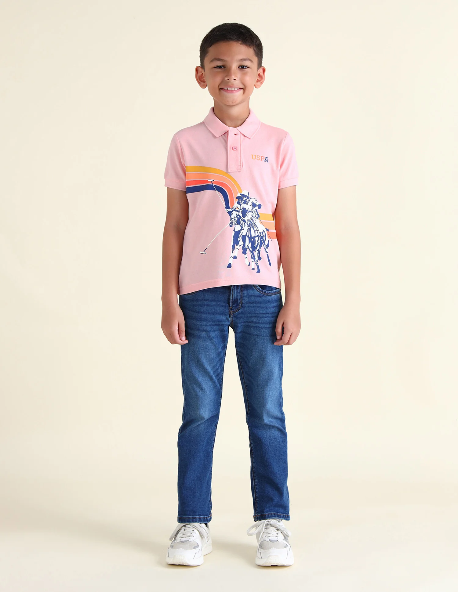 Boys Brand Printed Regular Fit Polo Shirts - Image 4