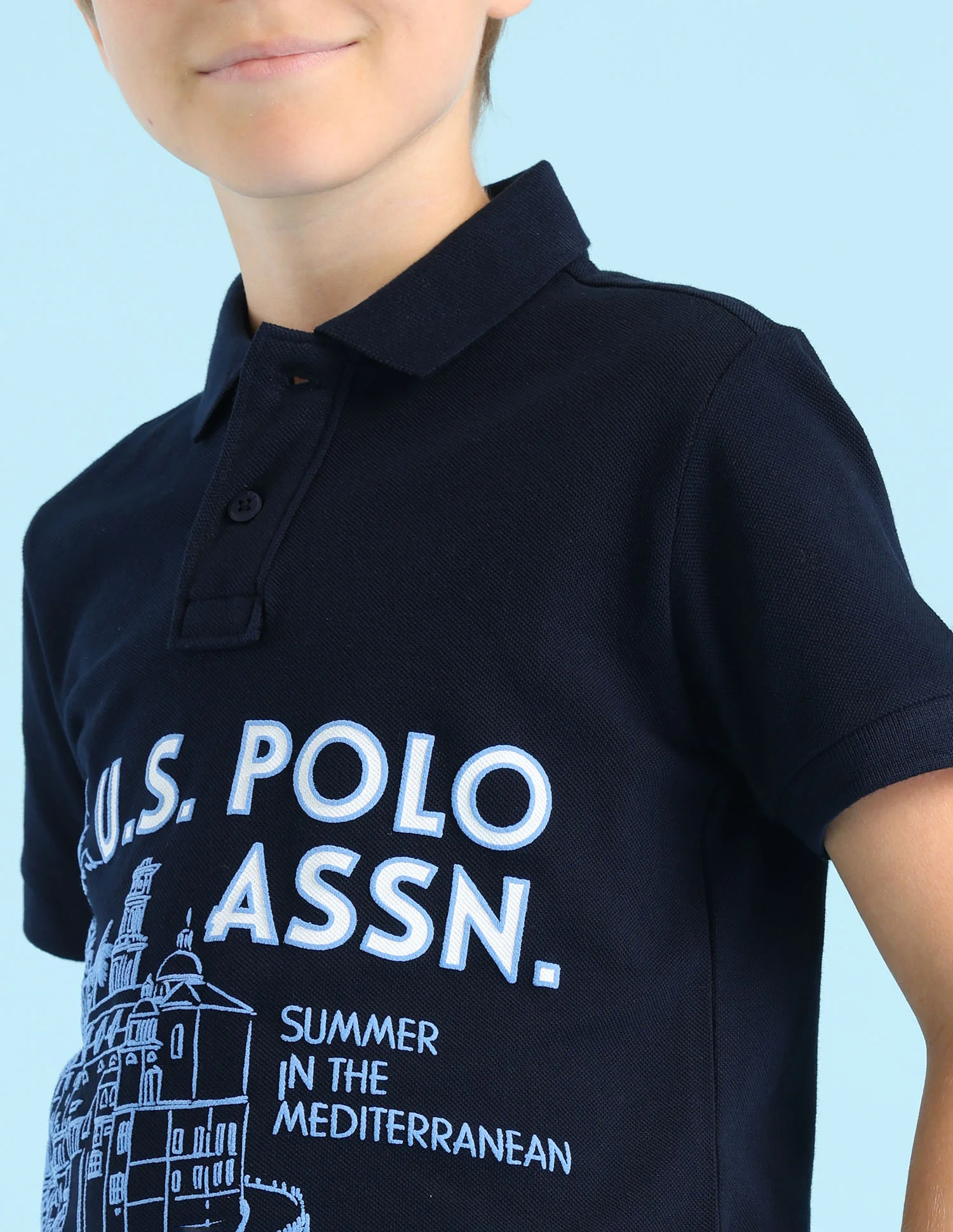 Boys Brand Printed Regular Fit Polo Shirt - Image 5