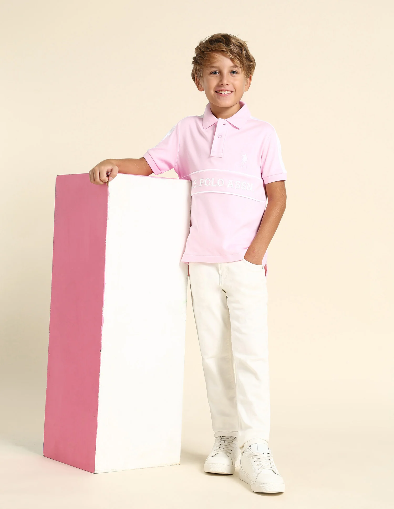 Boys Brand Printed Regular Fit Polo Shirt