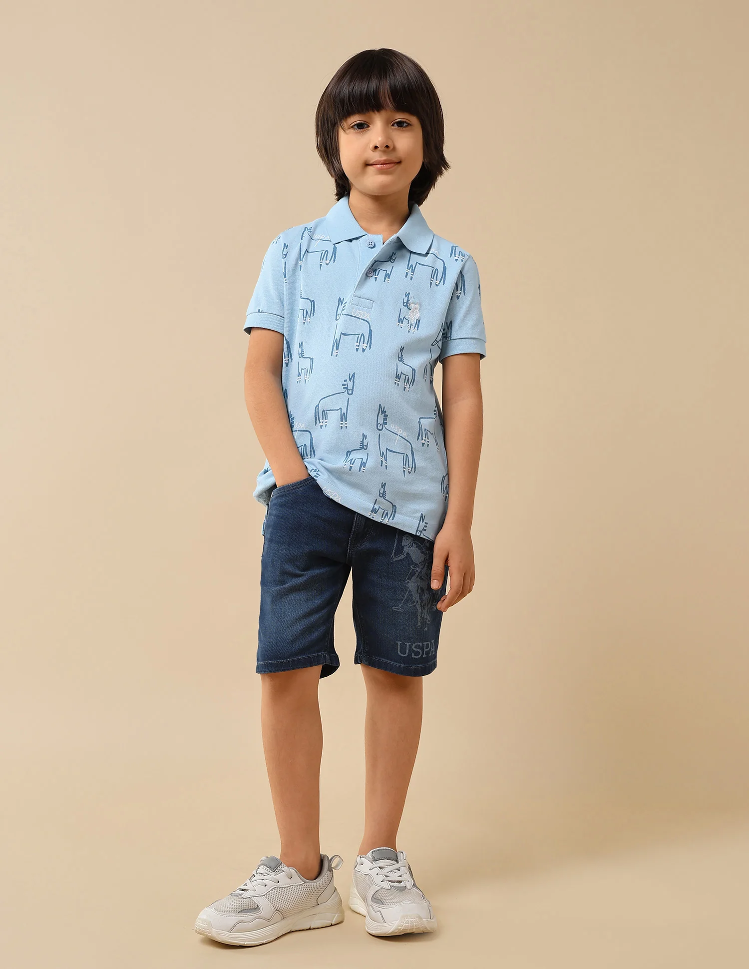 Boys Brand Printed Regular Fit Polo Shirt - Image 3