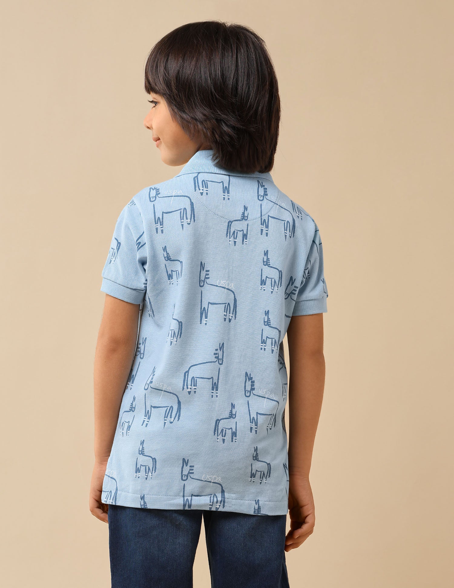 Boys Brand Printed Regular Fit Polo Shirt - Image 5