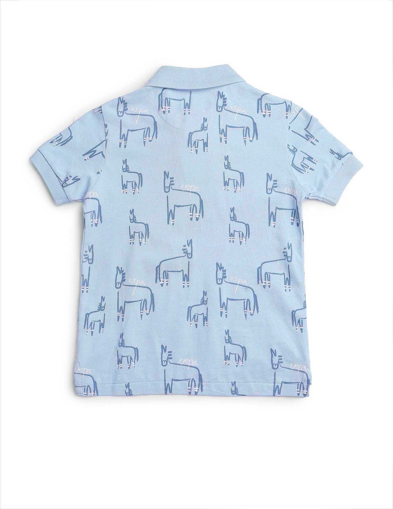 Boys Brand Printed Regular Fit Polo Shirt - Image 8