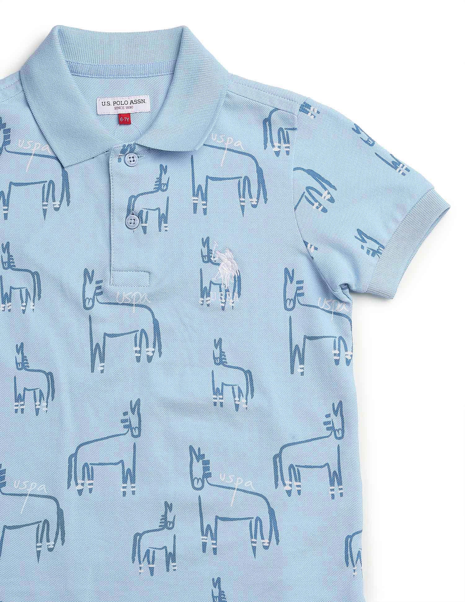Boys Brand Printed Regular Fit Polo Shirt - Image 9