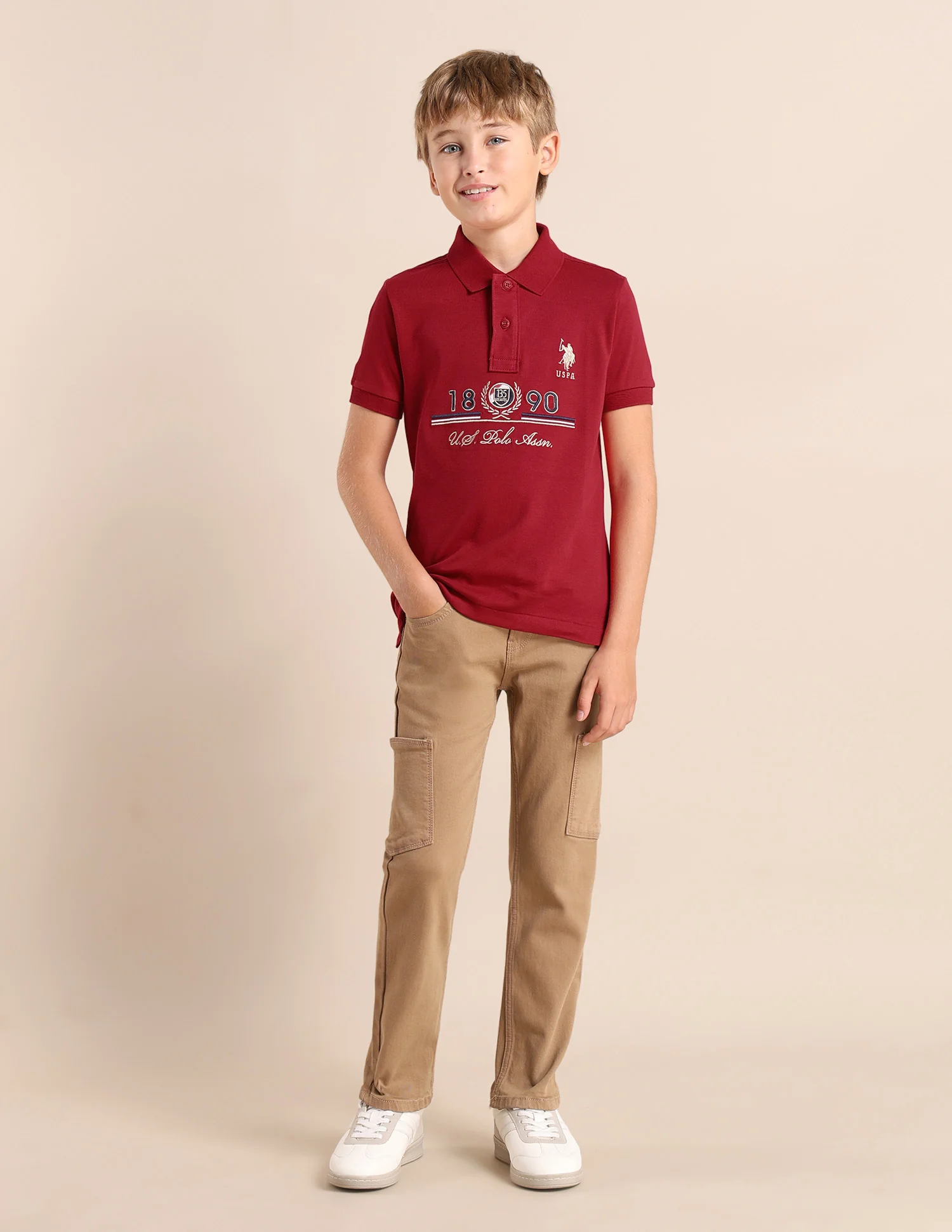 Boys Brand Printed Regular Fit Polo Shirt - Image 4