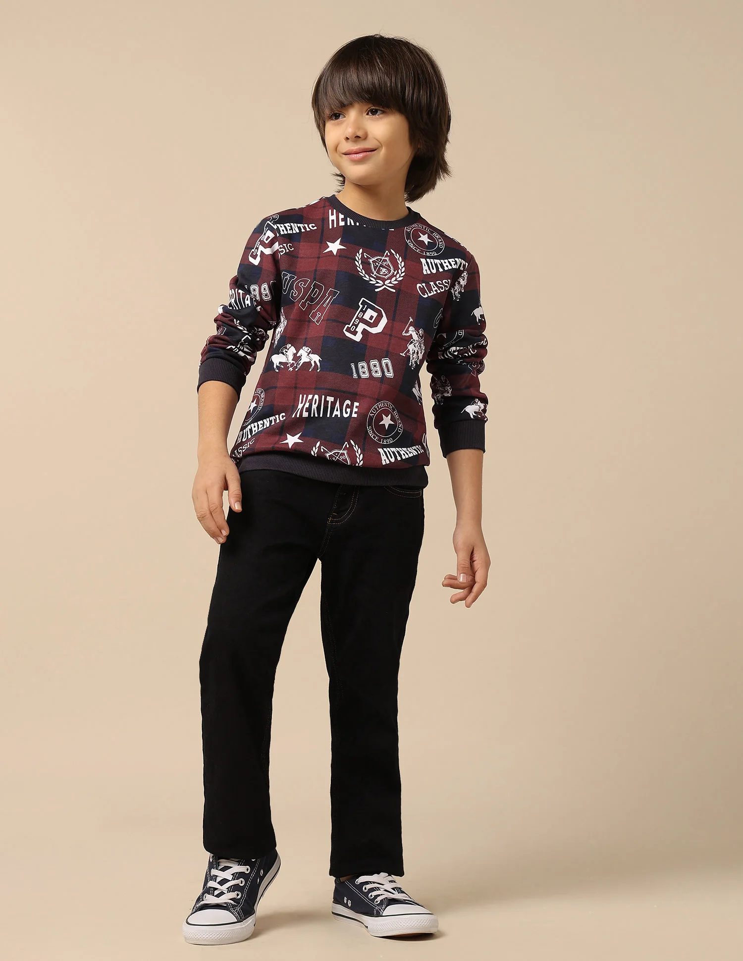 Boys Brand Printed Regular Fit Sweatshirt - Image 3