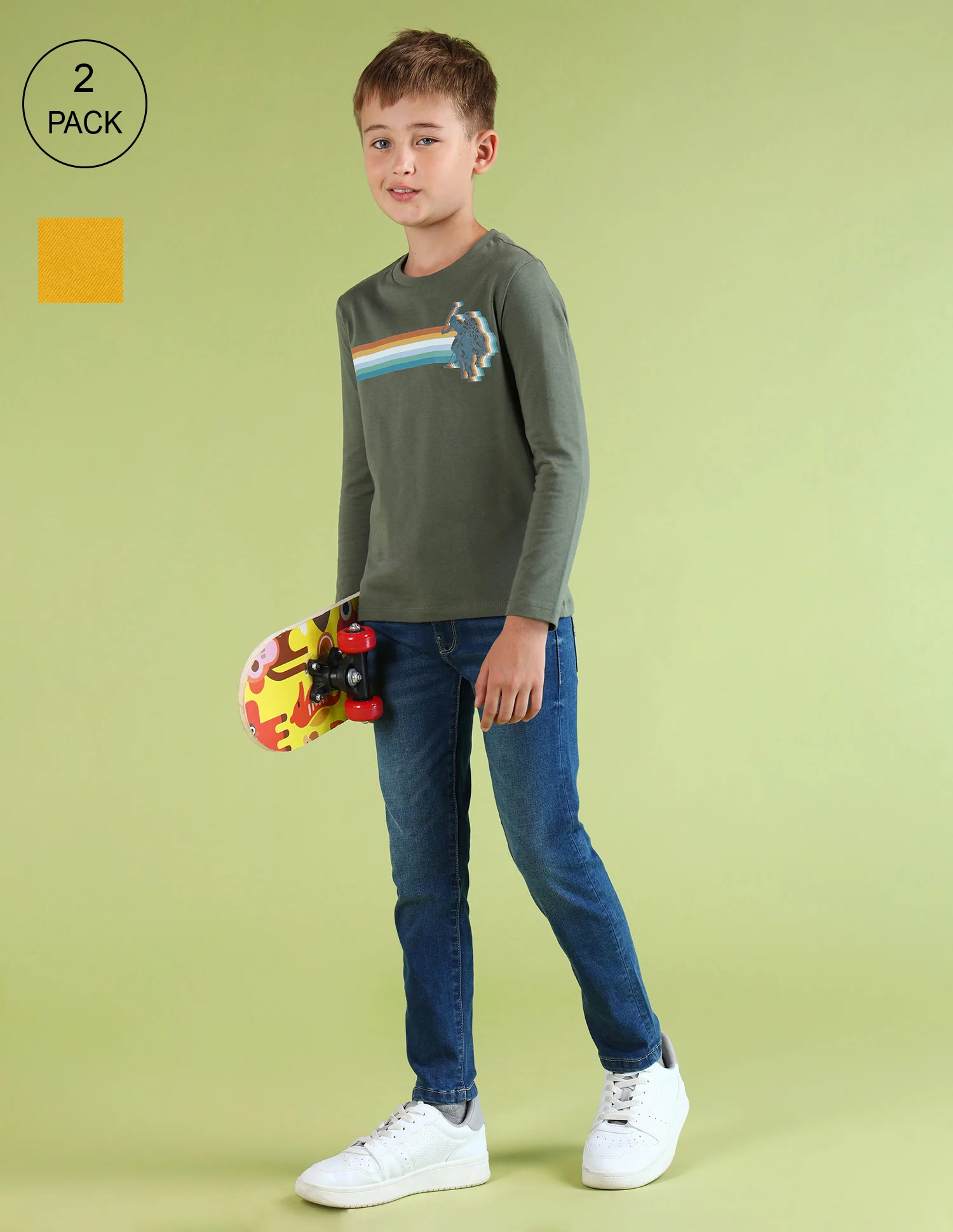 Boys Brand Printed Regular Fit T-Shirt