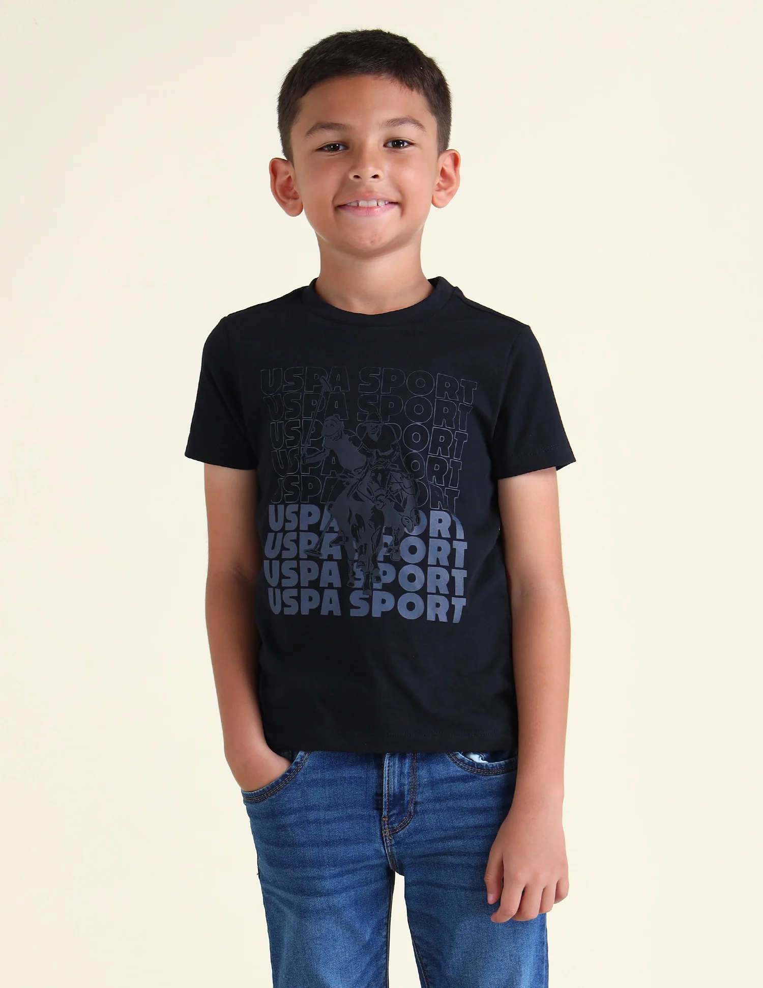 Boys Brand Printed Regular Fit T-Shirt