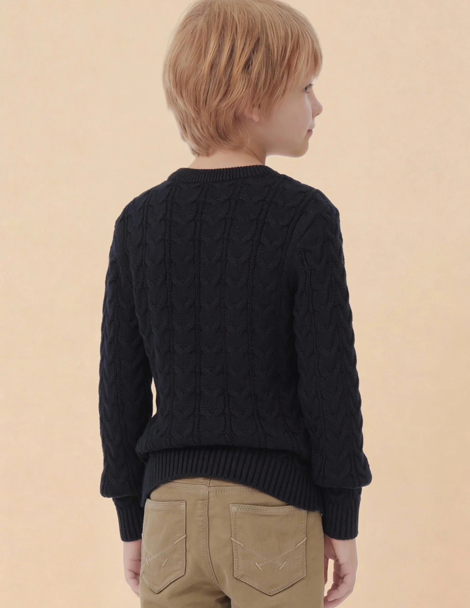 Boys Cable Knit Logo Regular Fit Sweater - Image 5