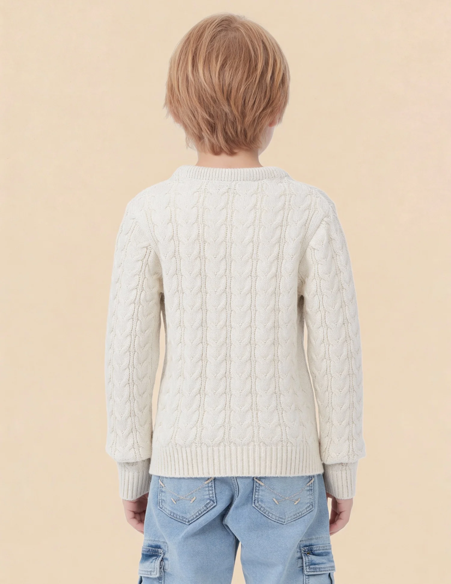 Boys Cable Knit Logo Regular Fit Sweater - Image 5