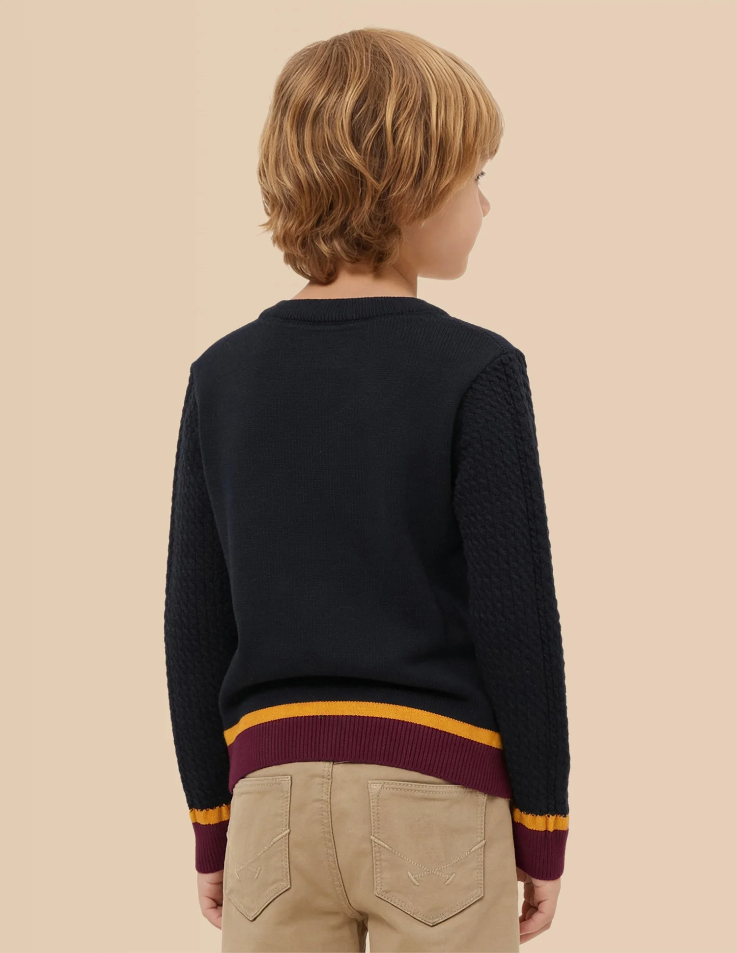 Boys Cable Knit Regular Fit Sweater - Image 5
