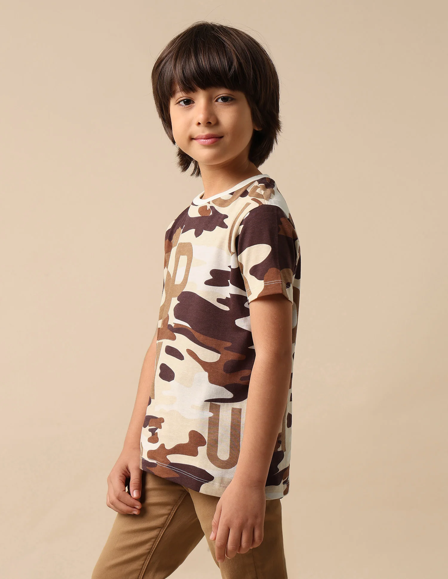 Boys Camouflage Printed Regular Fit T Shirt - Image 4