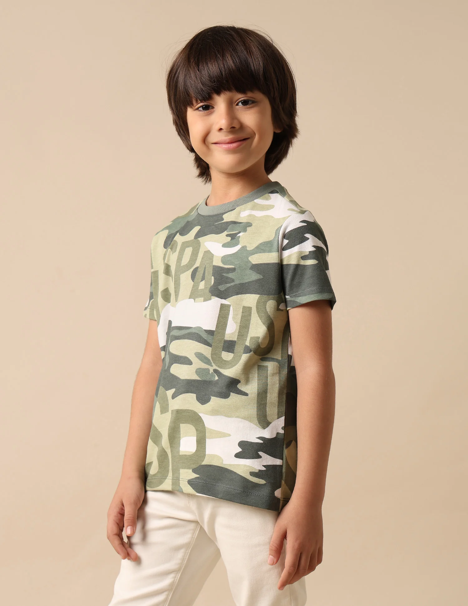 Boys Camouflage Printed Regular Fit T Shirt - Image 4