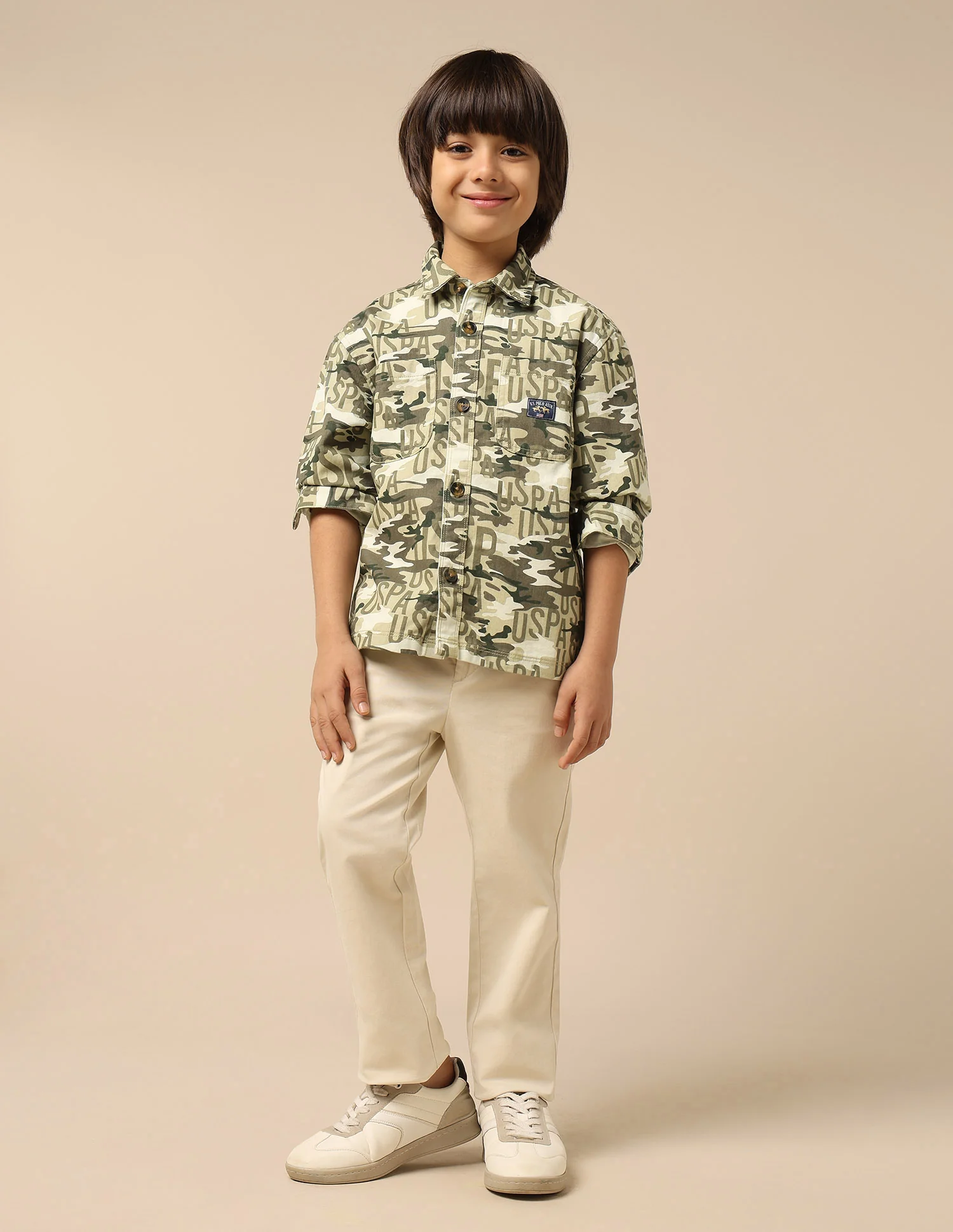 Boys Camouflage Printed Twill Shirt - Image 3