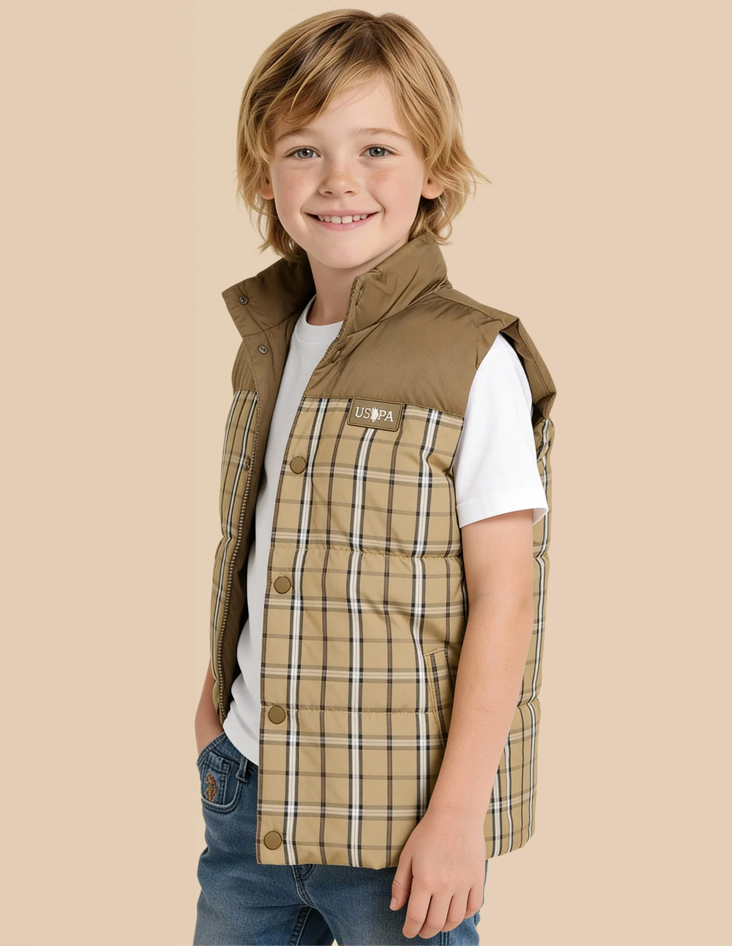 Boys Checked Regular Fit Jacket - Image 4