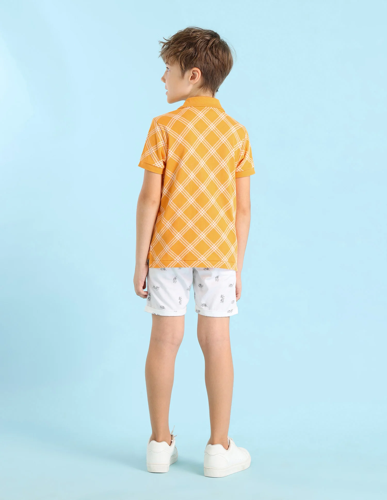 Boys Checked Regular Fit Polo Shirt - Image 3