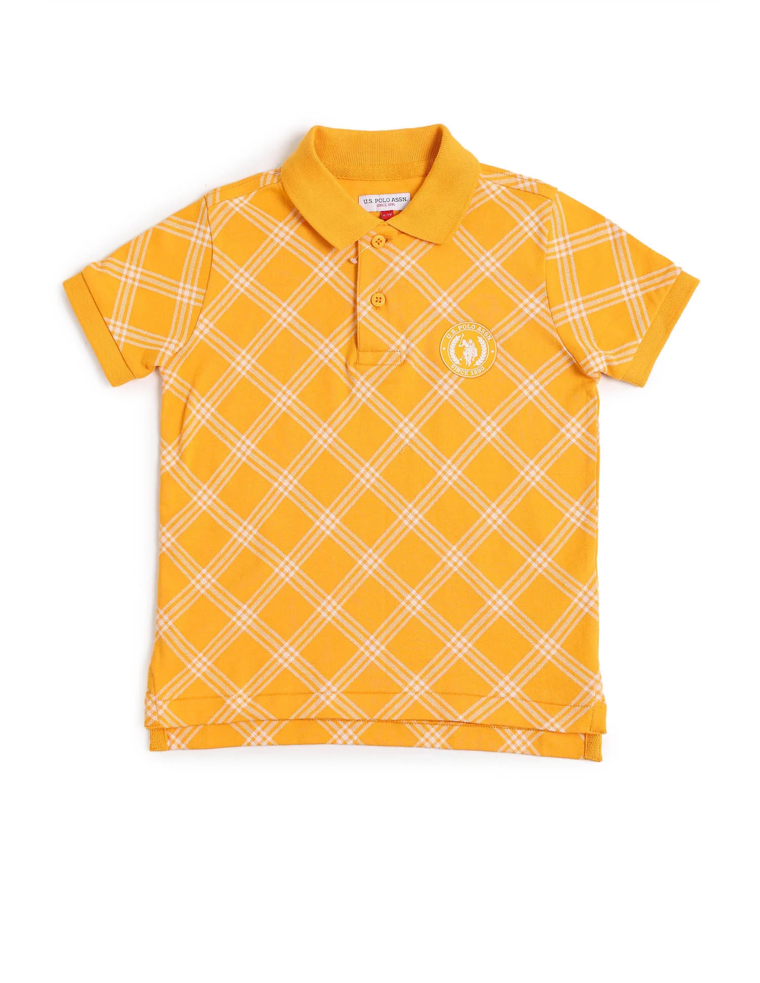 Boys Checked Regular Fit Polo Shirt - Image 6