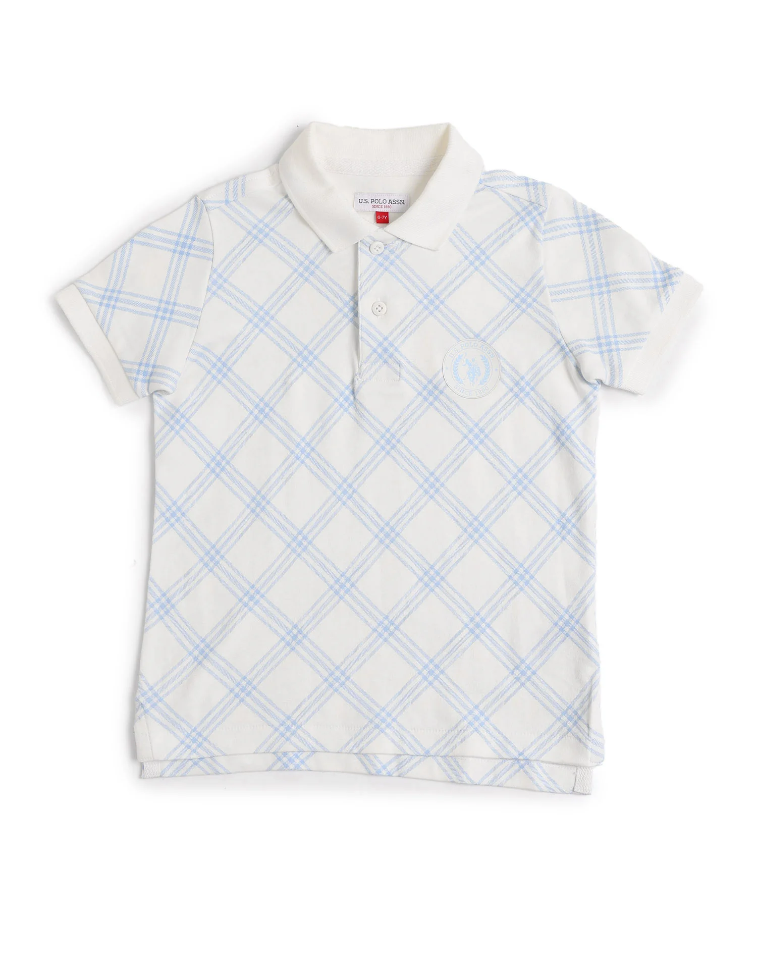 Boys Checked Regular Fit Polo Shirt - Image 6