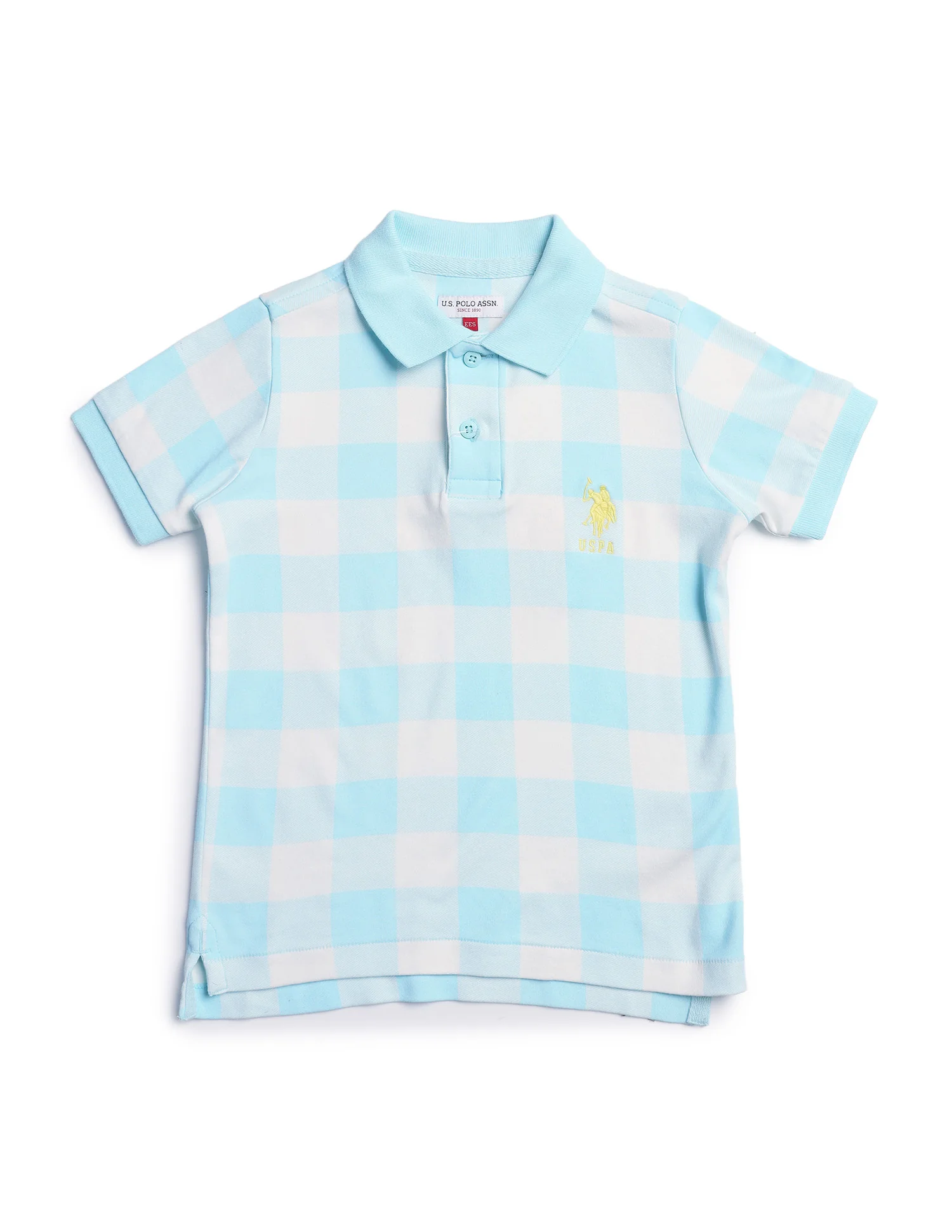 Boys Checked Regular Fit Polo Shirt - Image 5