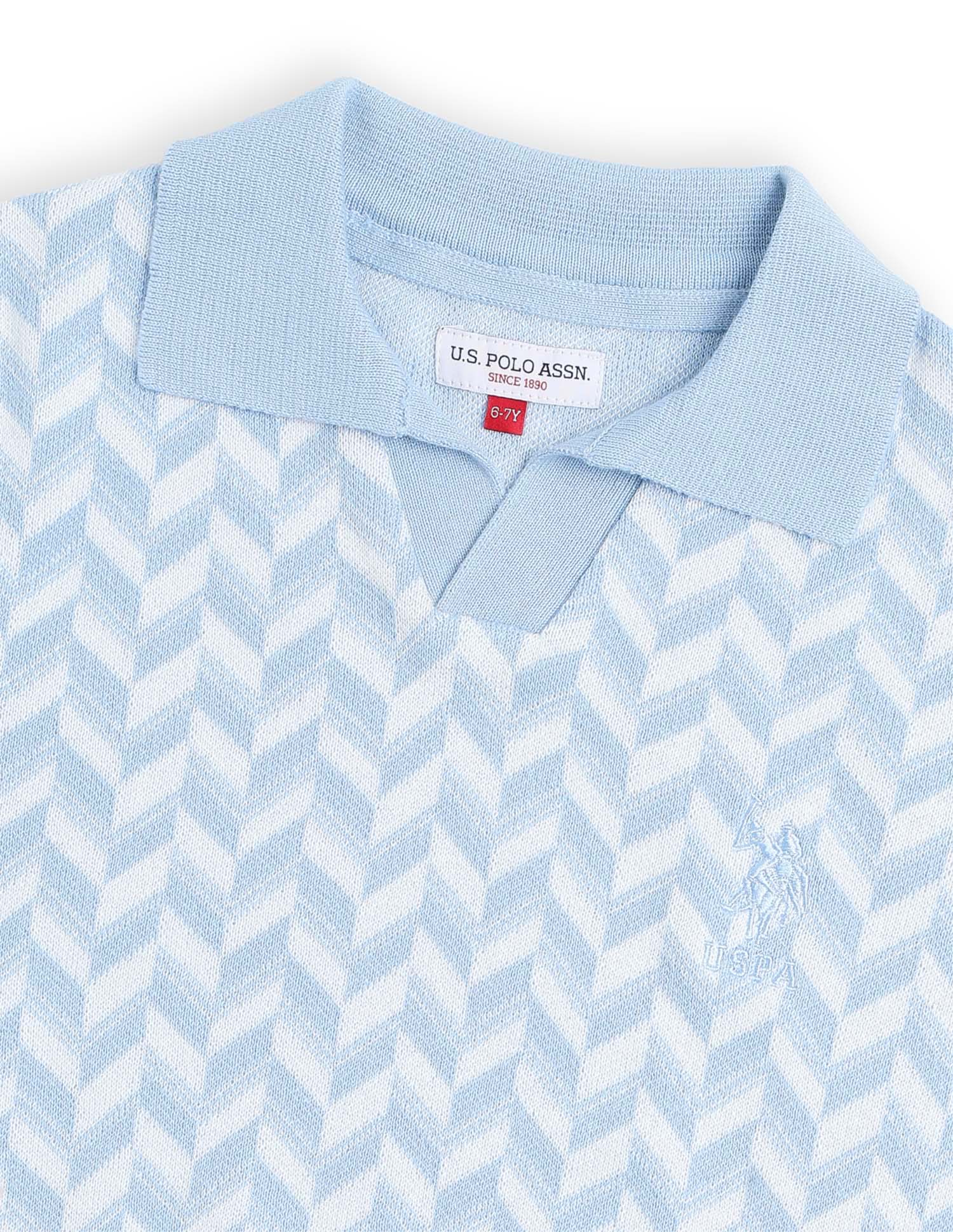 Boys Chevron Printed Regular Fit Polo Shirt - Image 10
