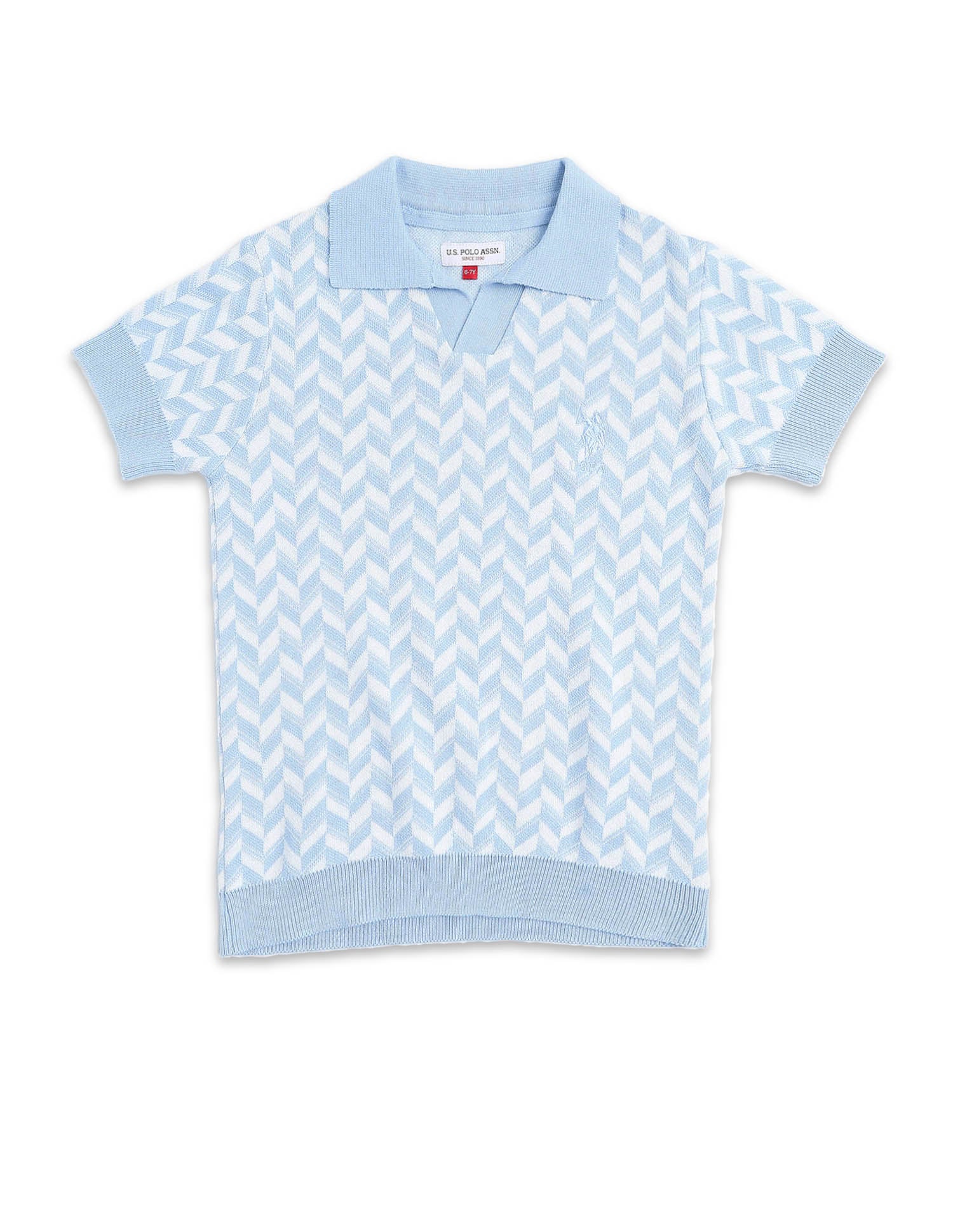 Boys Chevron Printed Regular Fit Polo Shirt - Image 8
