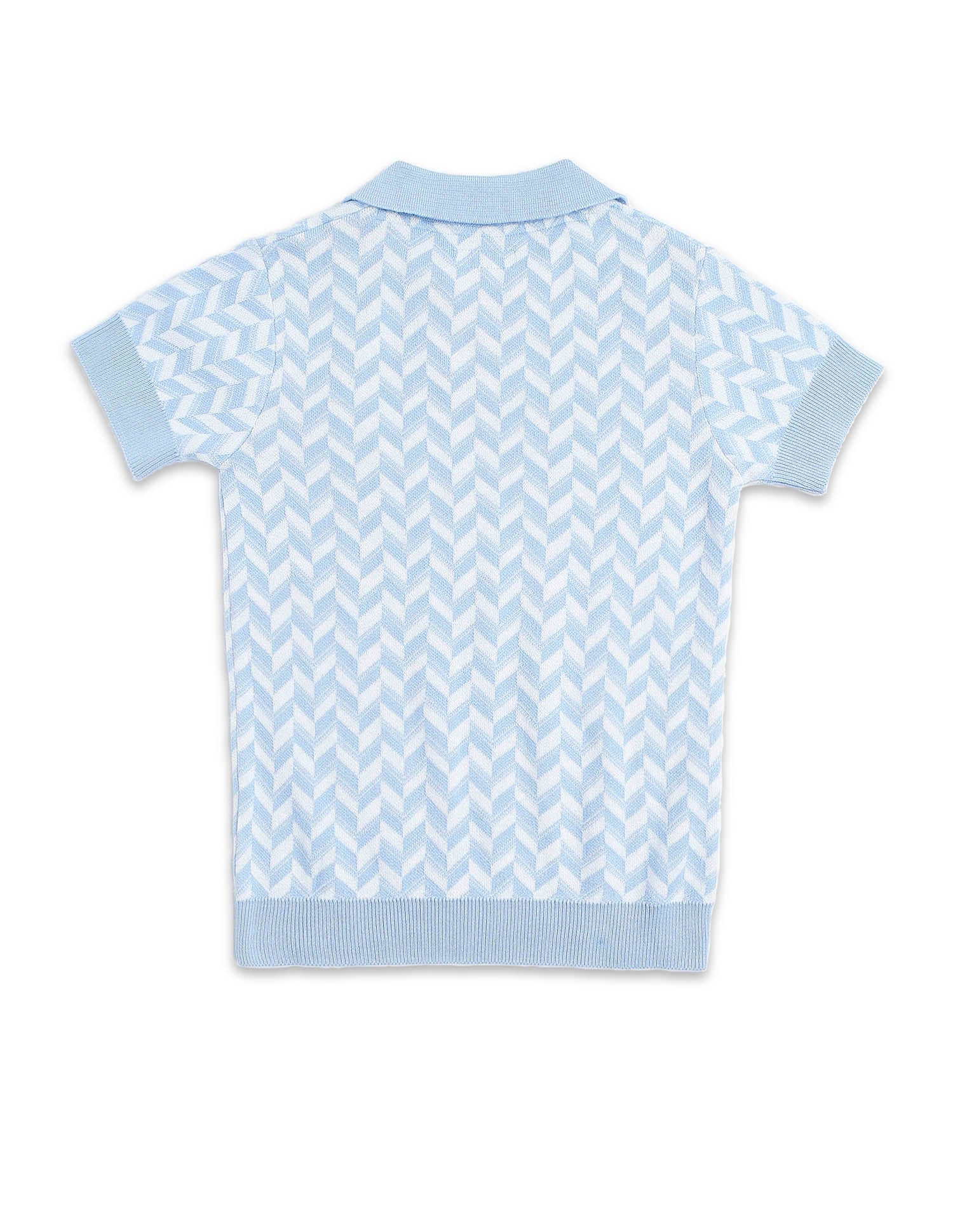 Boys Chevron Printed Regular Fit Polo Shirt - Image 9