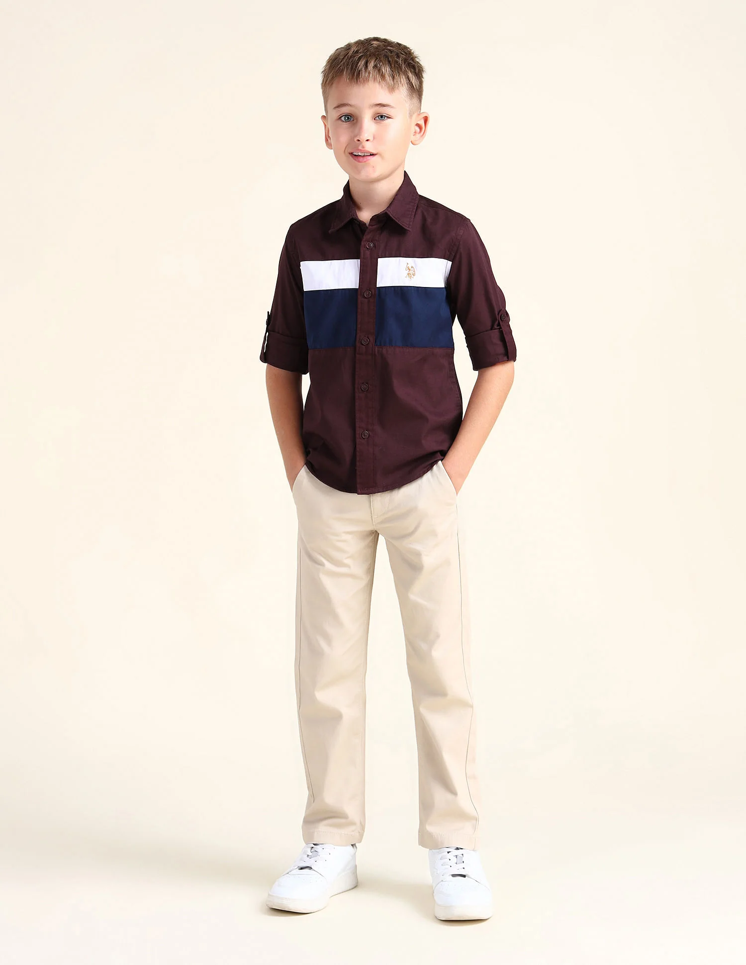 Boys Colour Block Cotton Shirt - Image 3