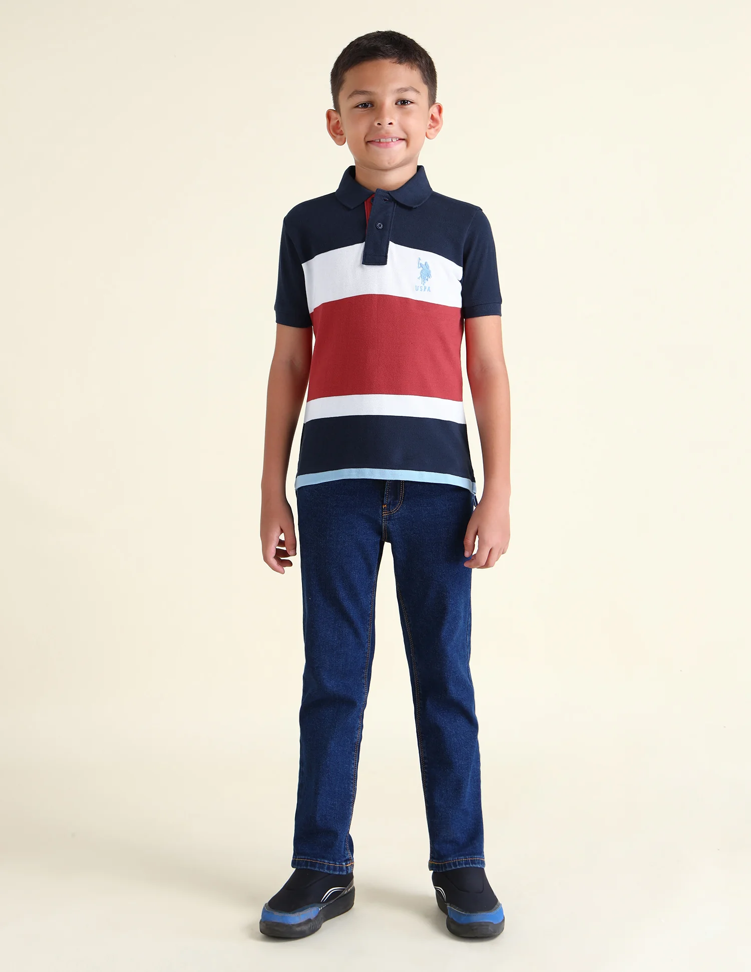 Boys Colour Block Regular Fit Polo Shirts - Image 3