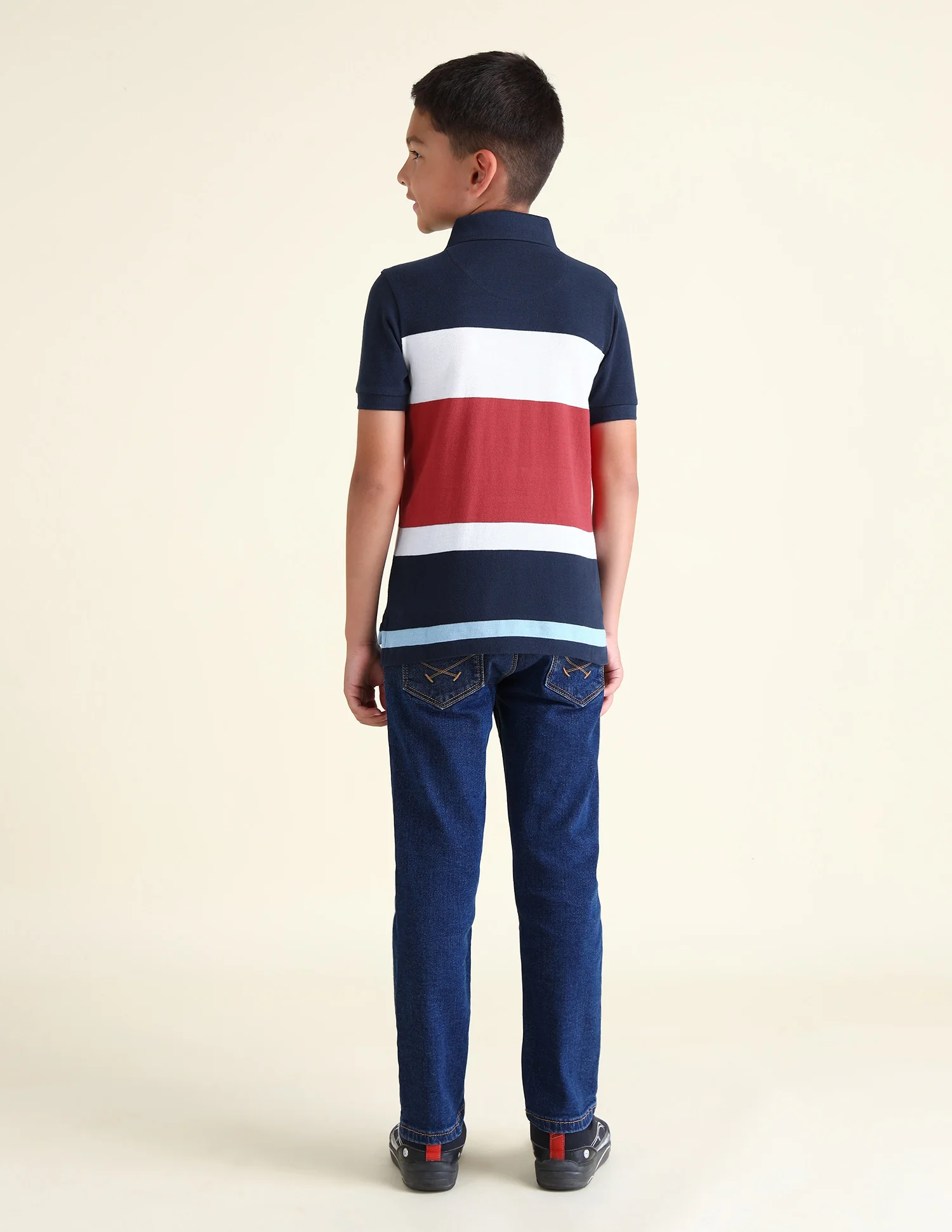 Boys Colour Block Regular Fit Polo Shirts - Image 4