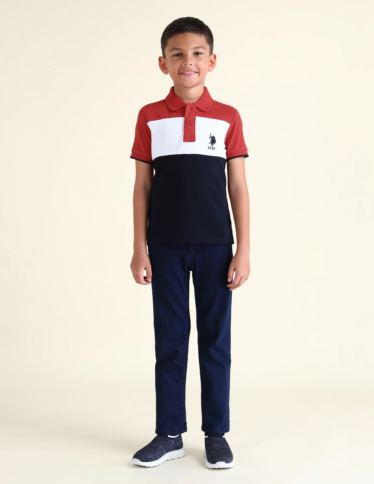 Boys Colour Block Regular Fit Polo Shirts - Image 3