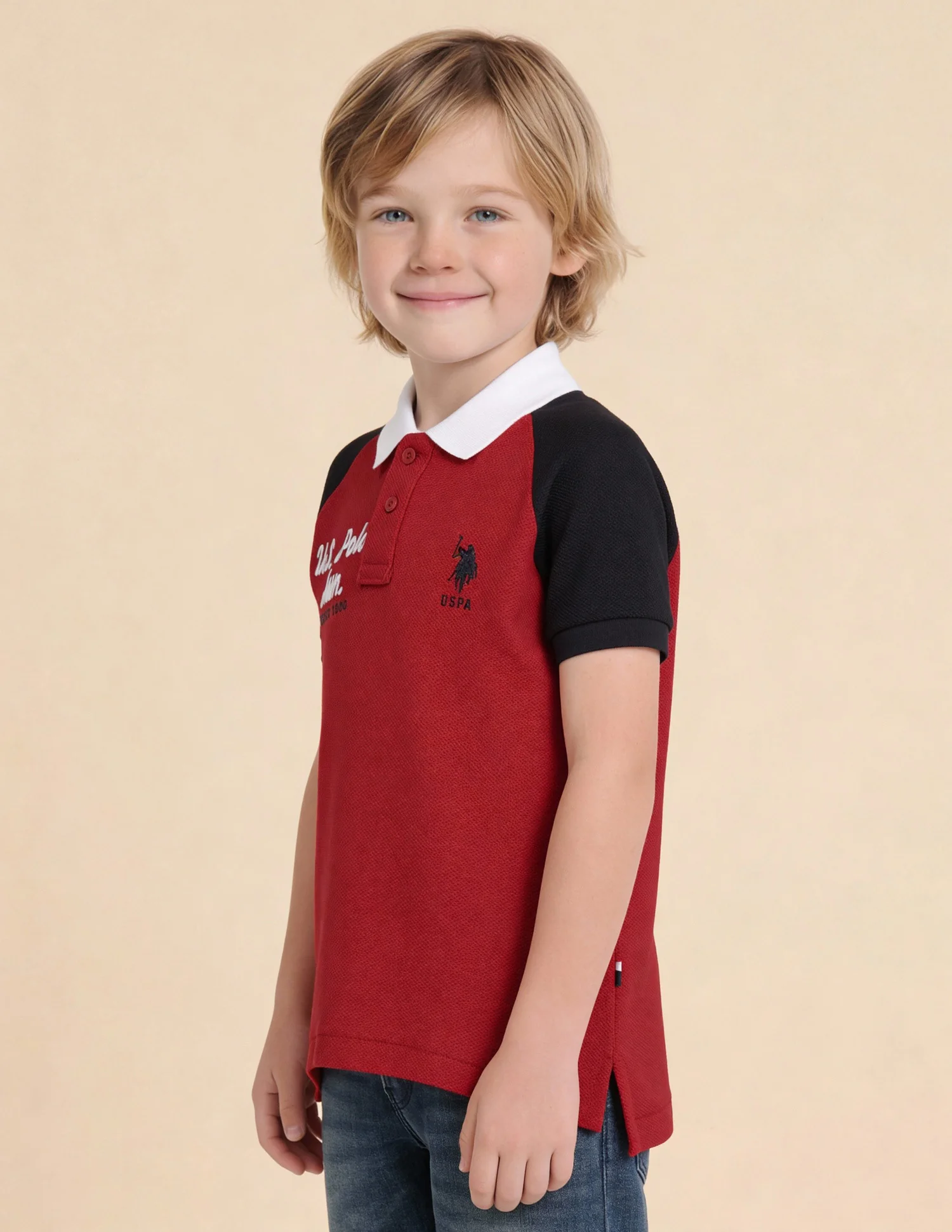 Boys Colour Block Regular Fit Polo Shirt - Image 4