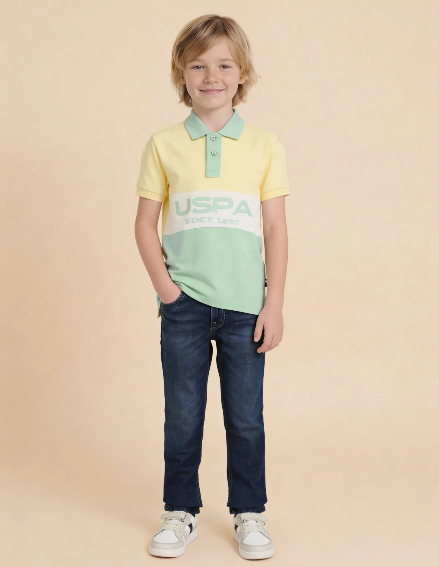Boys Colour blocked Brand Embossed Polo Shirt - Image 3