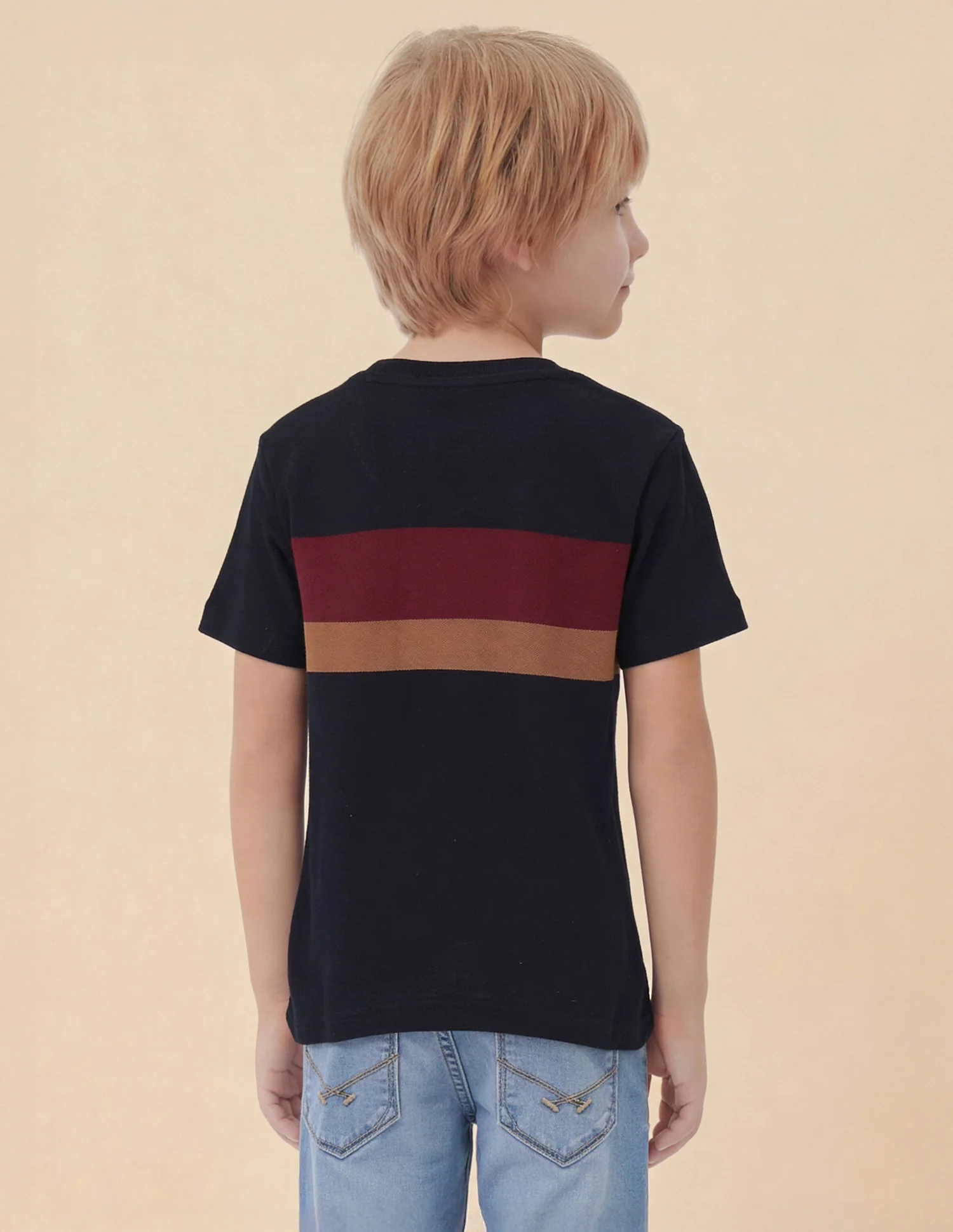 Boys Colour blocked Brand Embroidered T-Shirt - Image 5