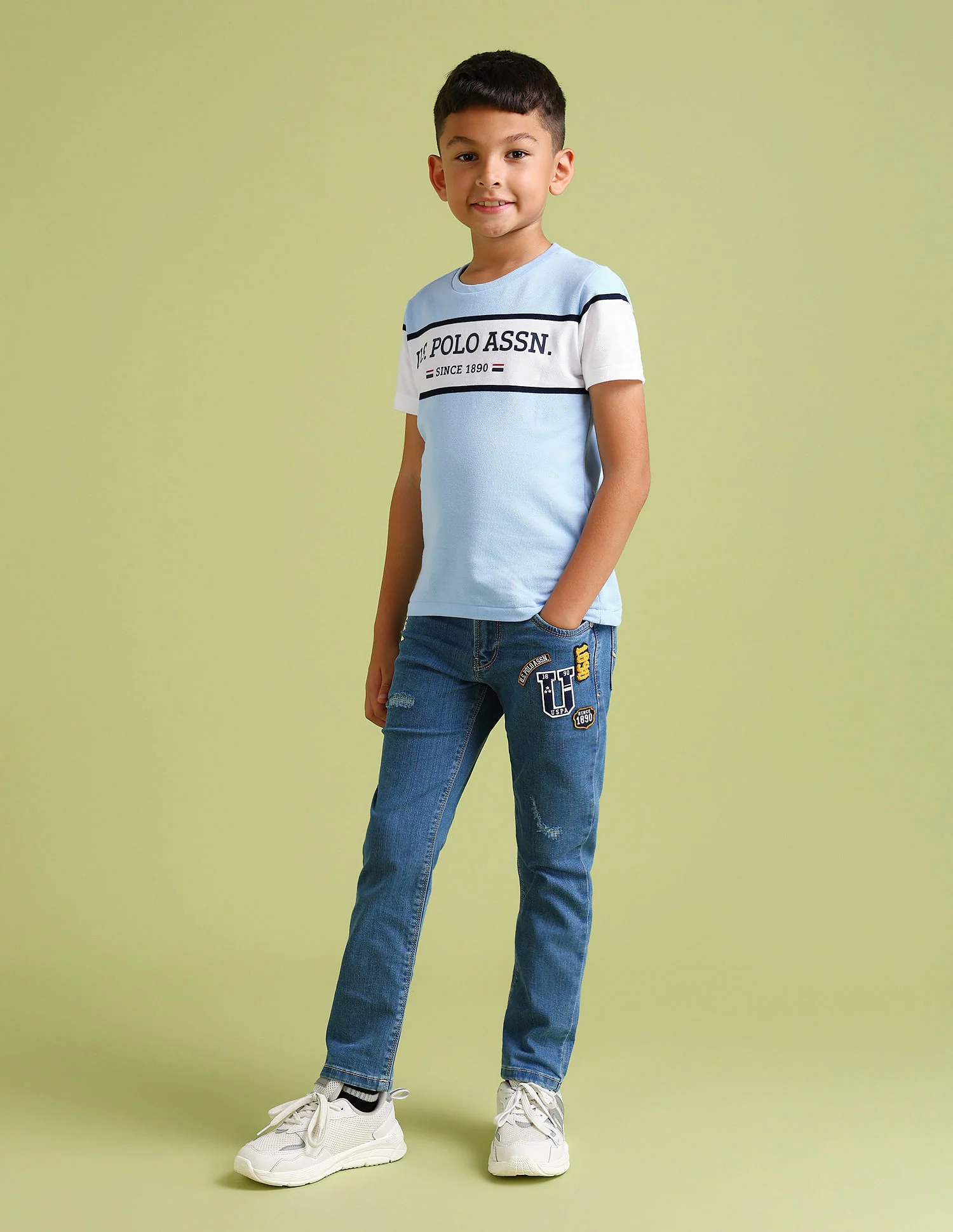 Boys Colour Blocked Cotton T-Shirt - Image 3