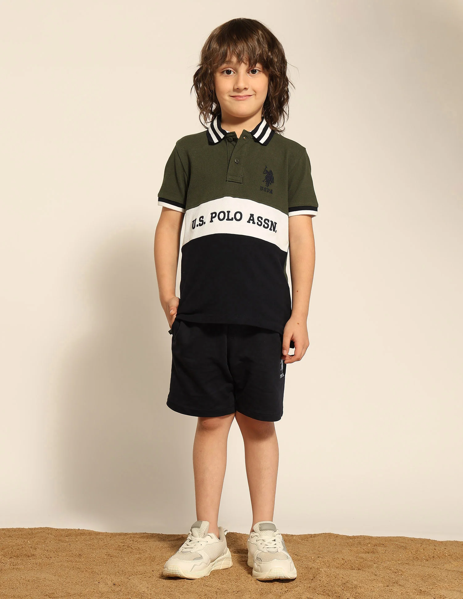 Boys Colour Blocked Pure Cotton Polo Shirt - Image 3