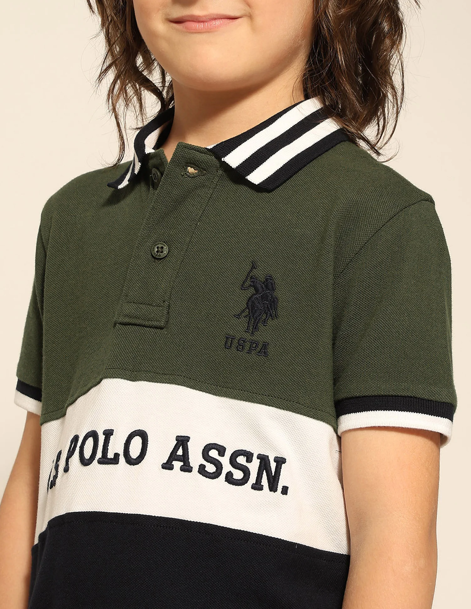 Boys Colour Blocked Pure Cotton Polo Shirt - Image 6