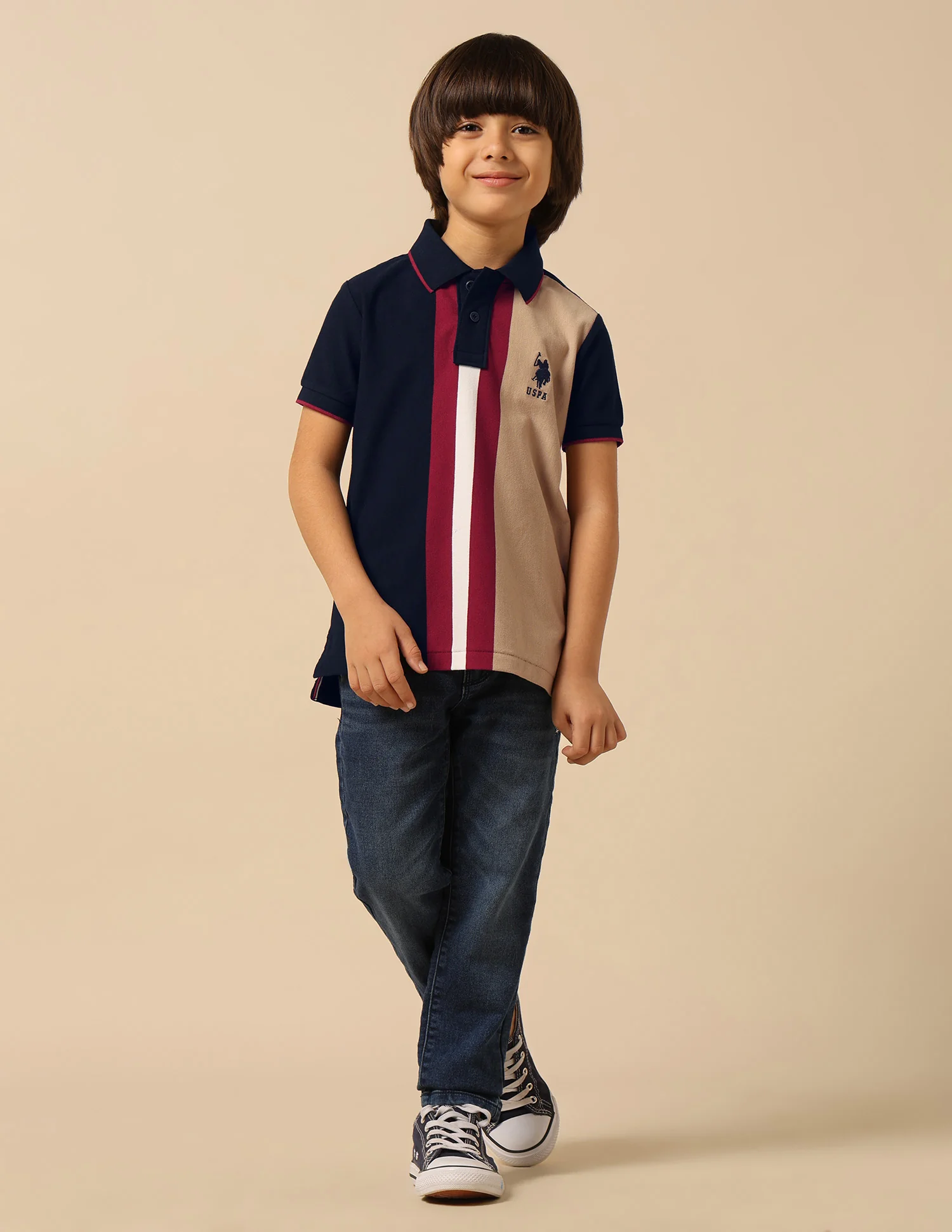 Boys Colour Blocked Regular Fit Polo Shirt - Image 3