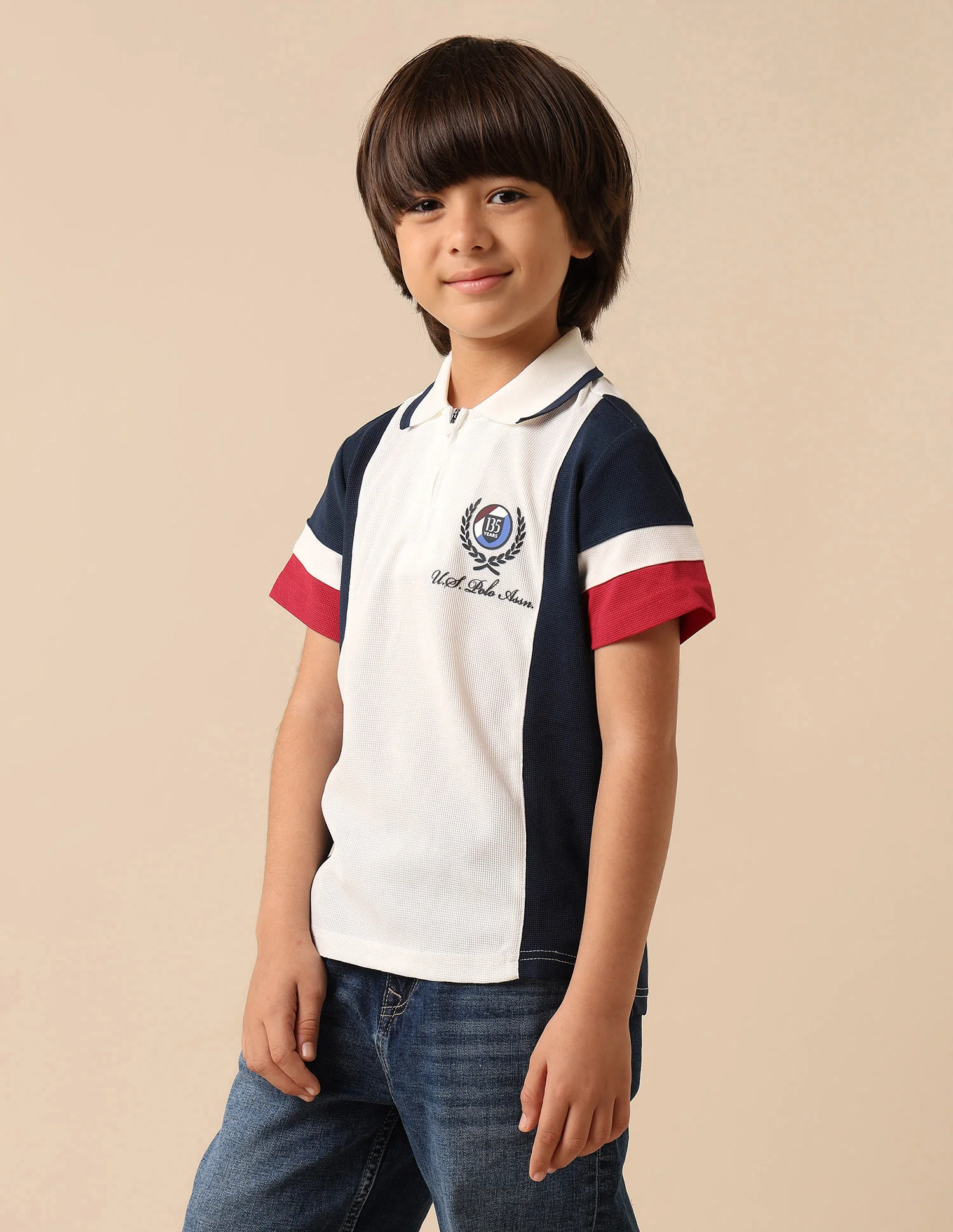 Boys Colour Blocked Regular Fit Polo Shirt - Image 4