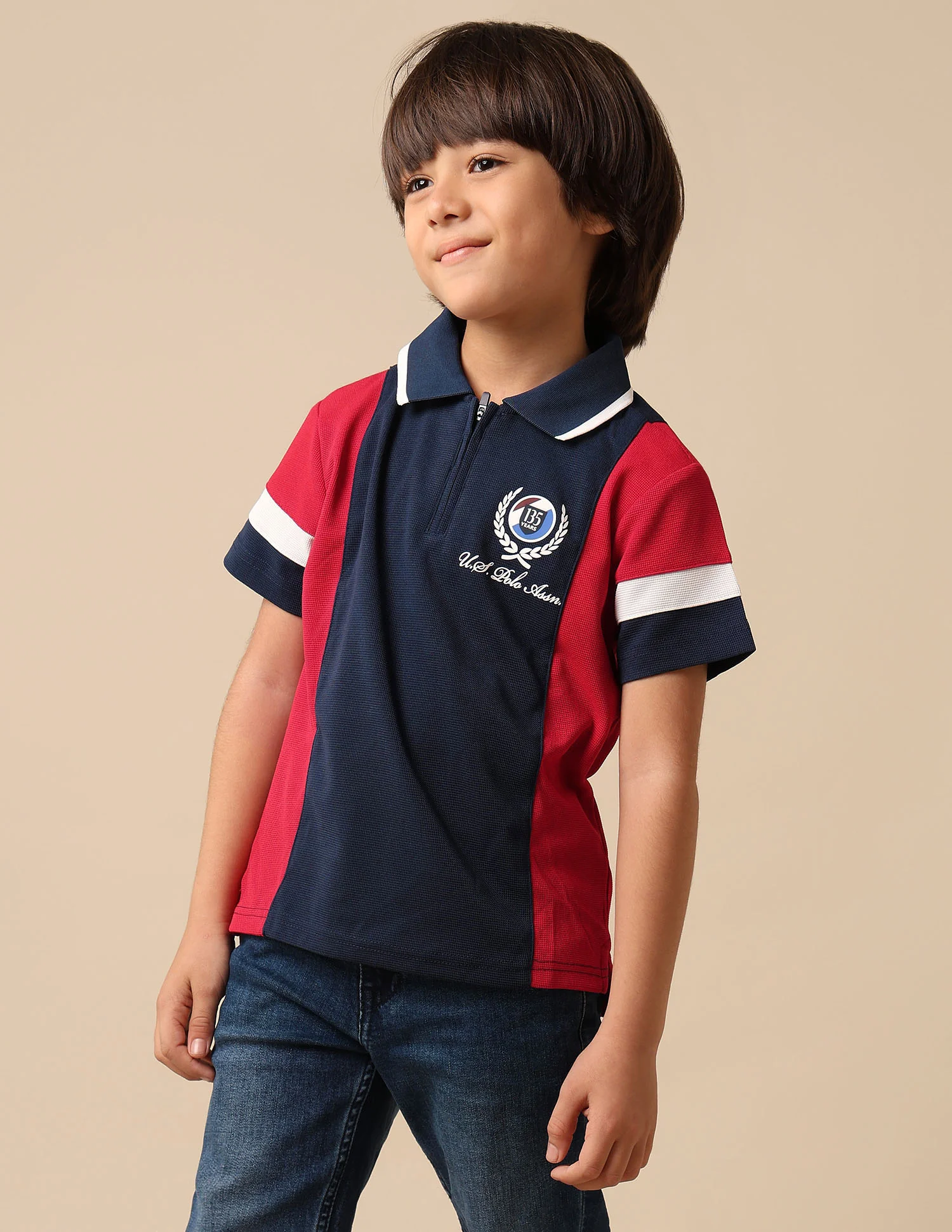 Boys Colour Blocked Regular Fit Polo Shirt - Image 4