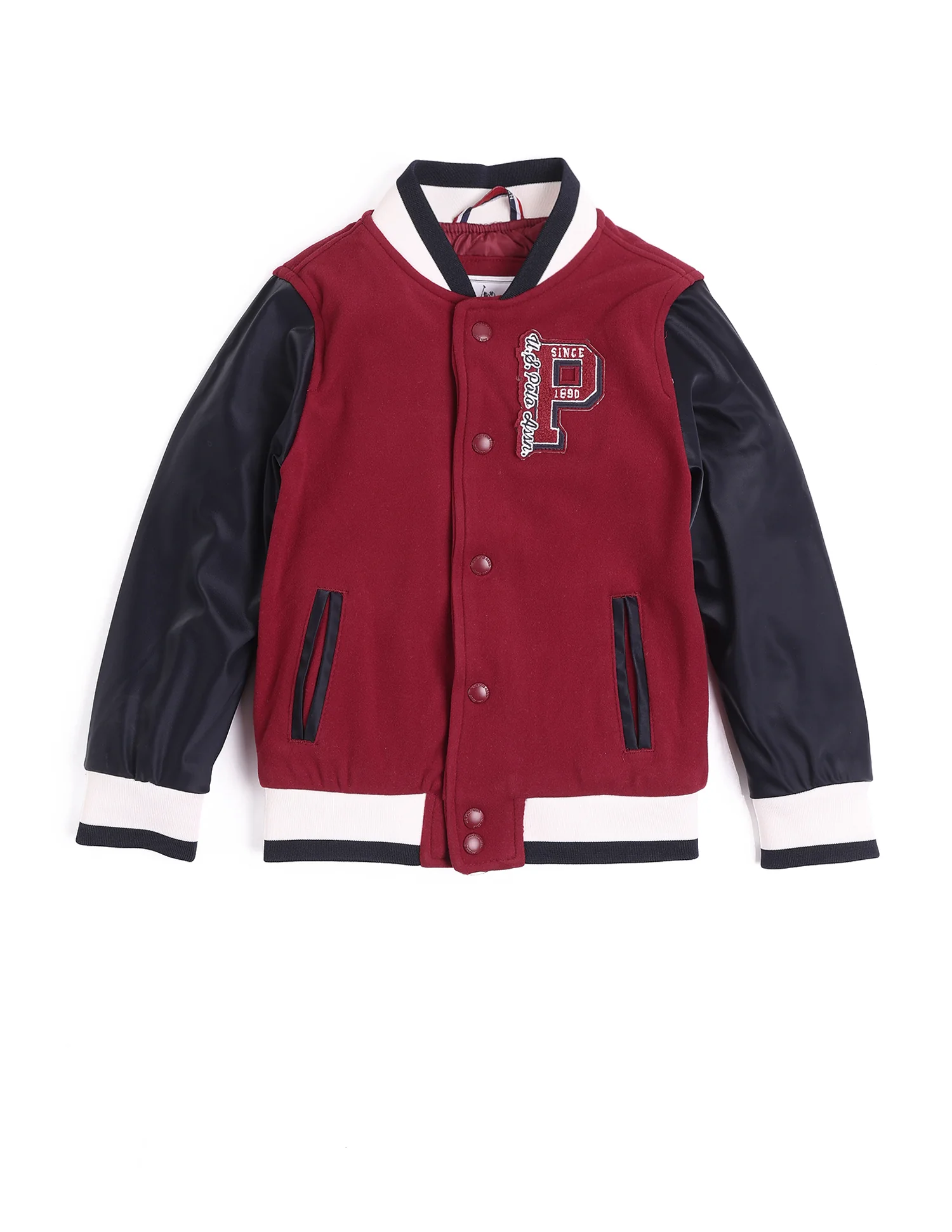 Boys Colour Blocked Spread Collar Jacket