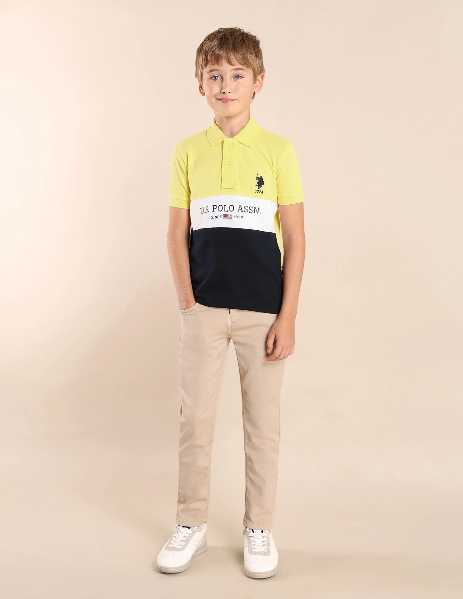 Boys Colourblock Regular Fit Polo Shirt - Image 3
