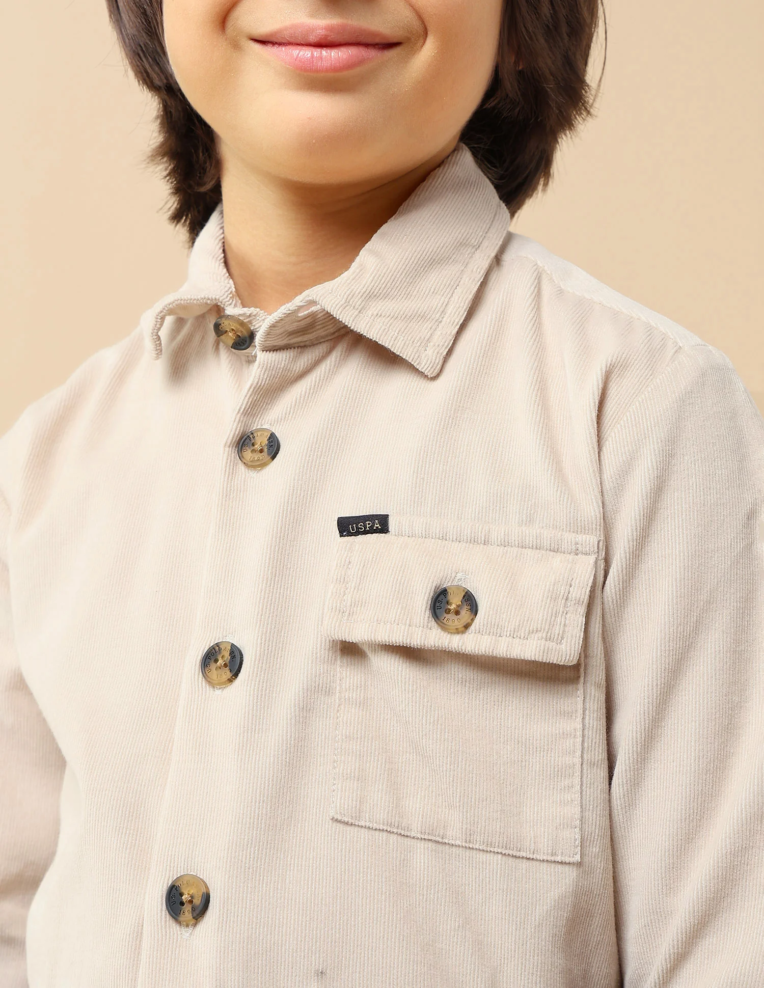 Boys Colourblocked Corduroy Shirt - Image 6