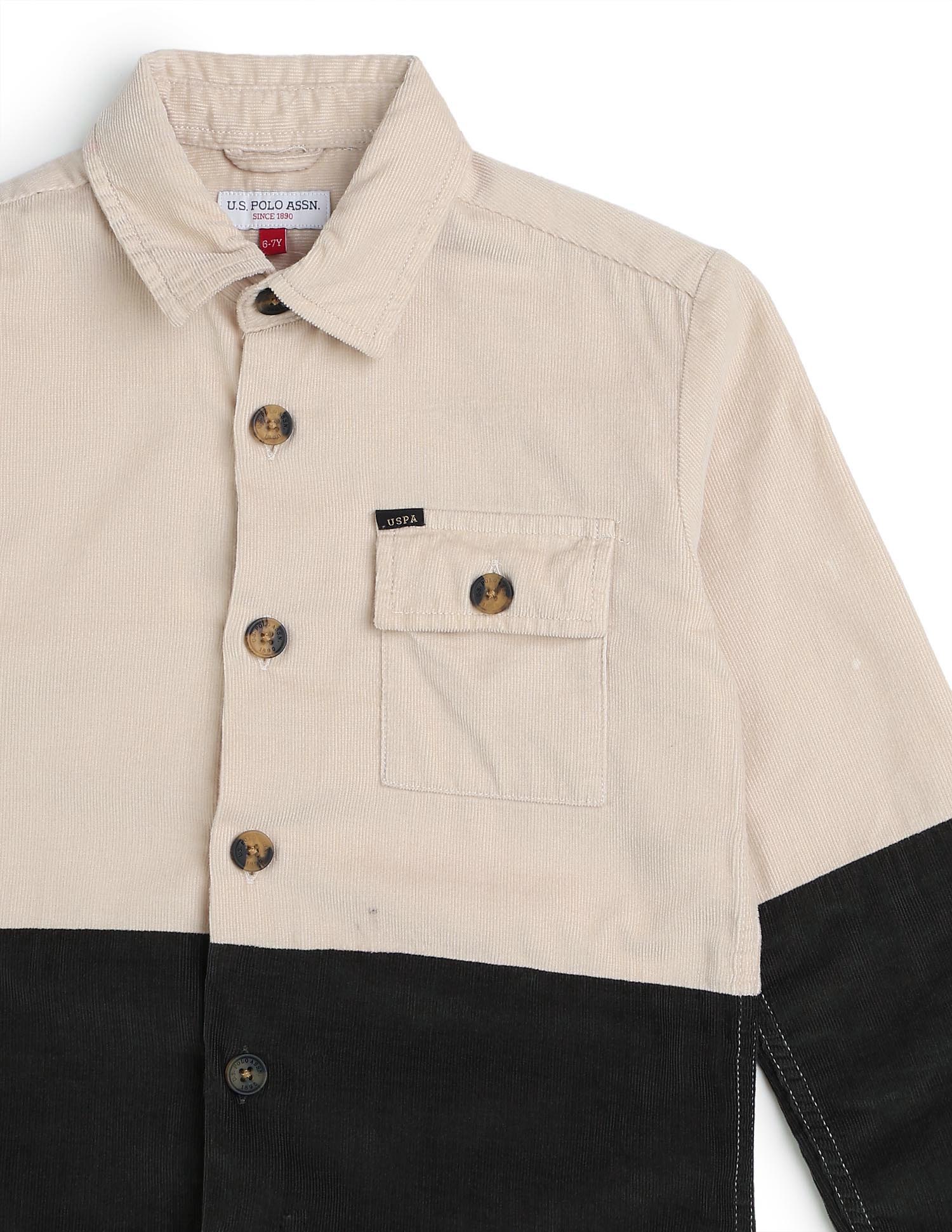 Boys Colourblocked Corduroy Shirt - Image 9