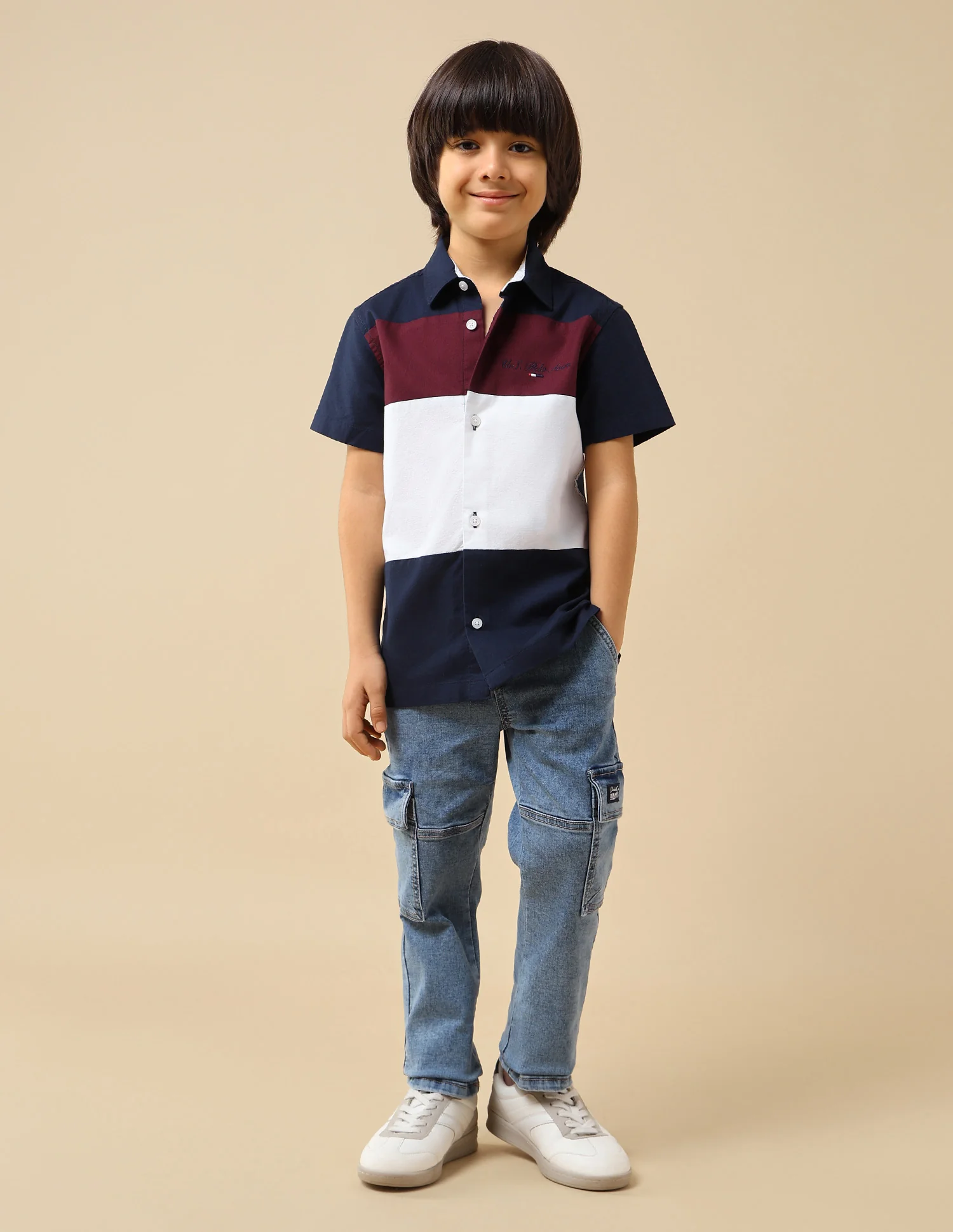 Boys Colourblocked Oxford Shirt - Image 3