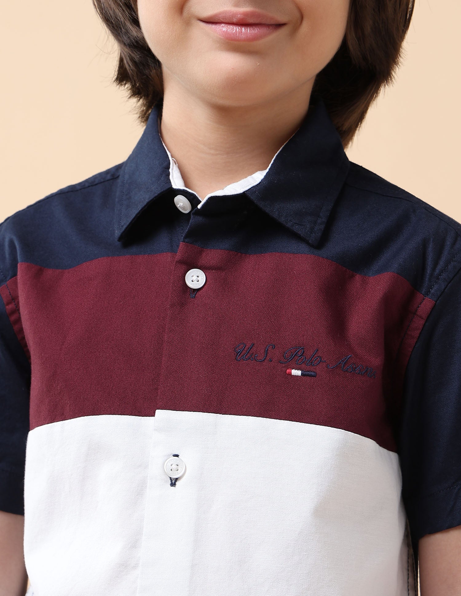 Boys Colourblocked Oxford Shirt - Image 6