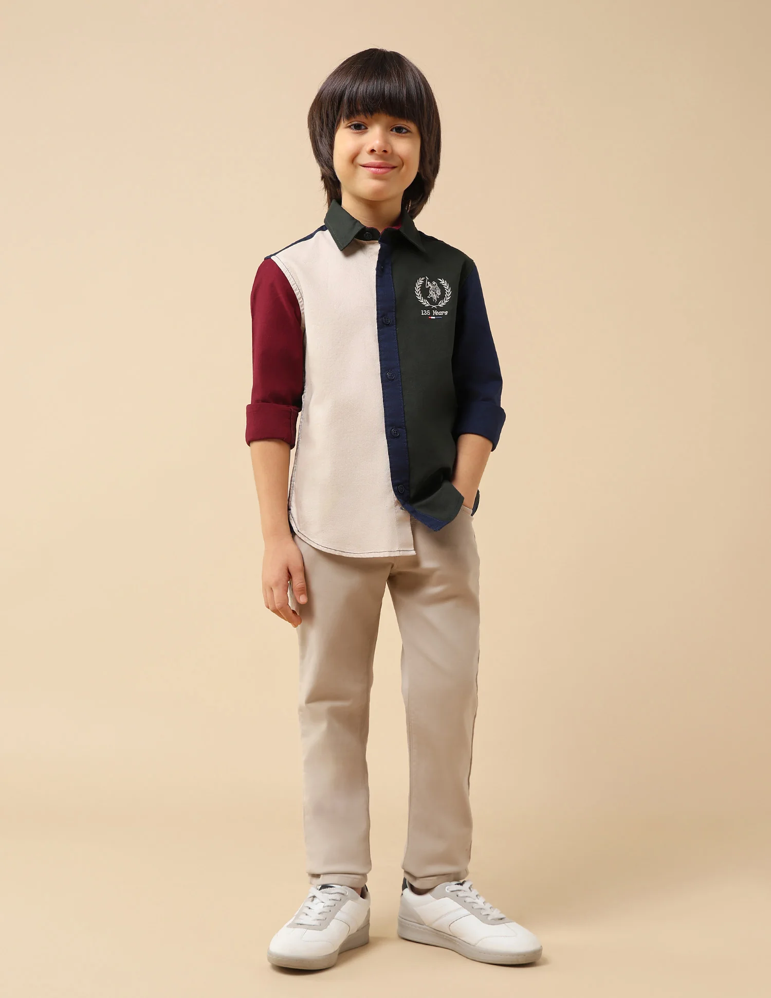 Boys Colourblocked Oxford Shirt - Image 3