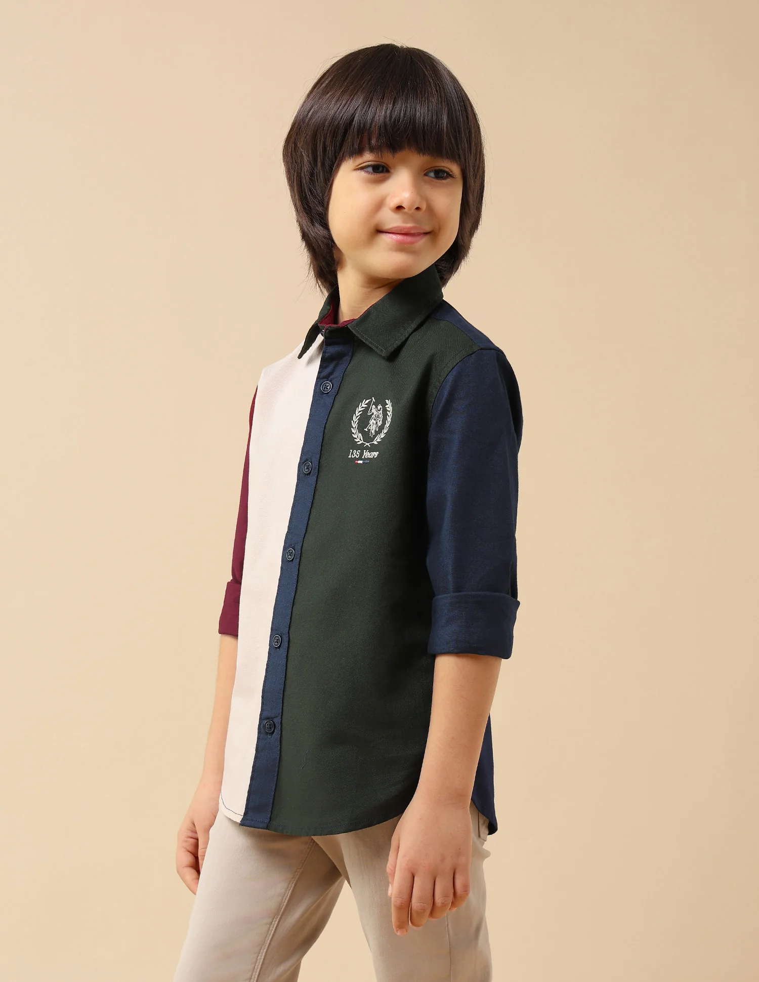 Boys Colourblocked Oxford Shirt - Image 4