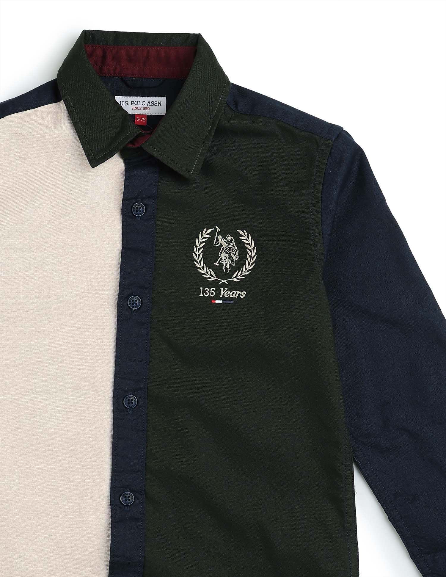Boys Colourblocked Oxford Shirt - Image 9