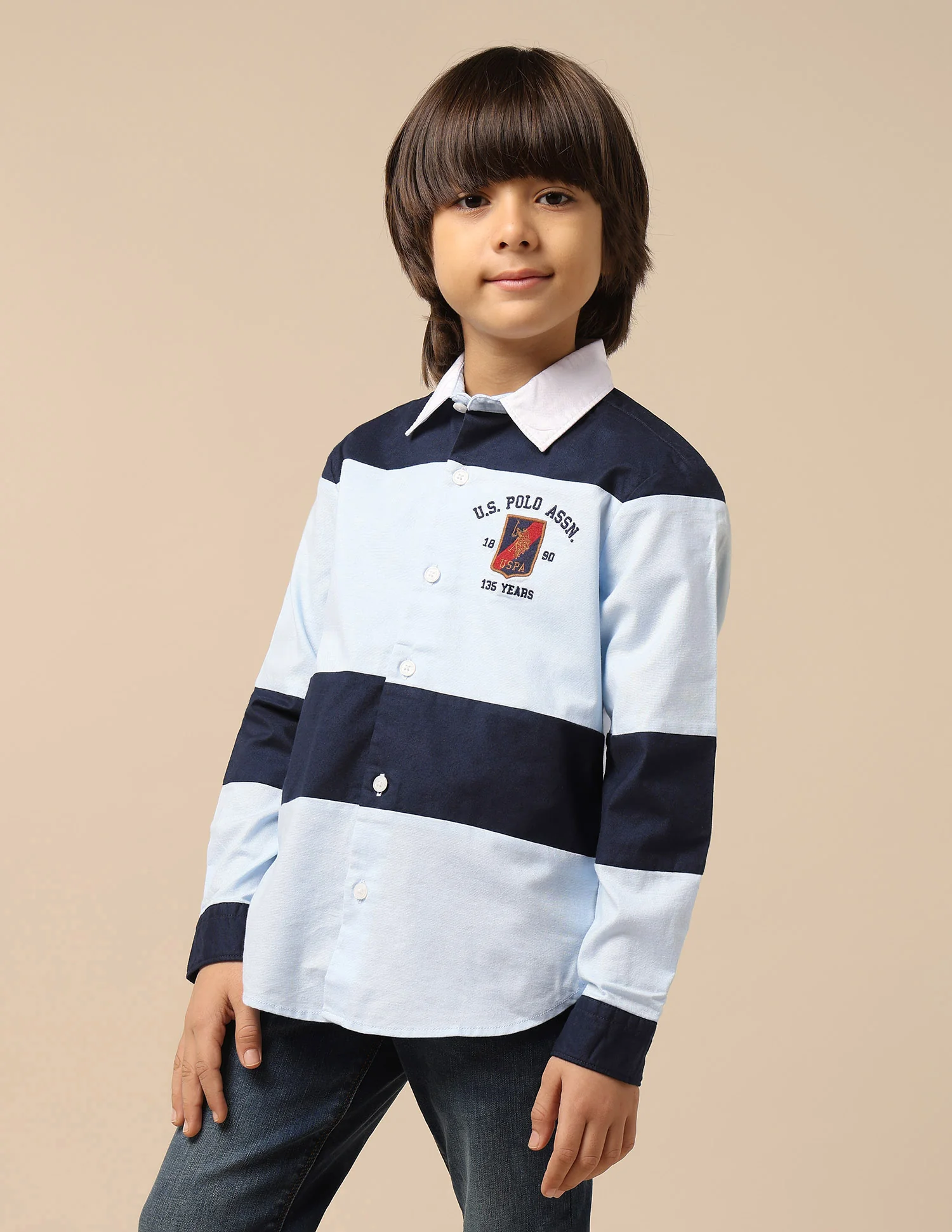 Boys Colourblocked Oxford Shirt - Image 4