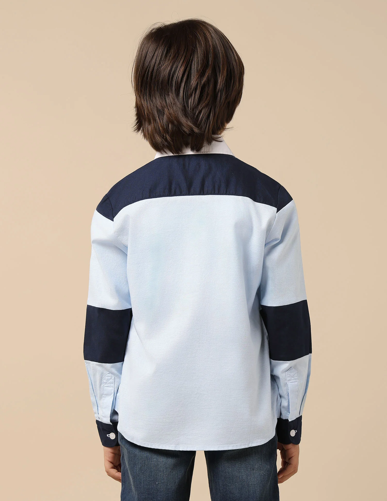 Boys Colourblocked Oxford Shirt - Image 5