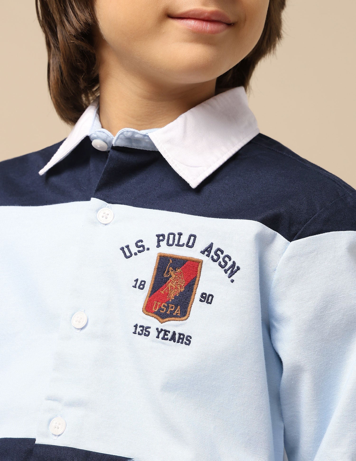 Boys Colourblocked Oxford Shirt - Image 6